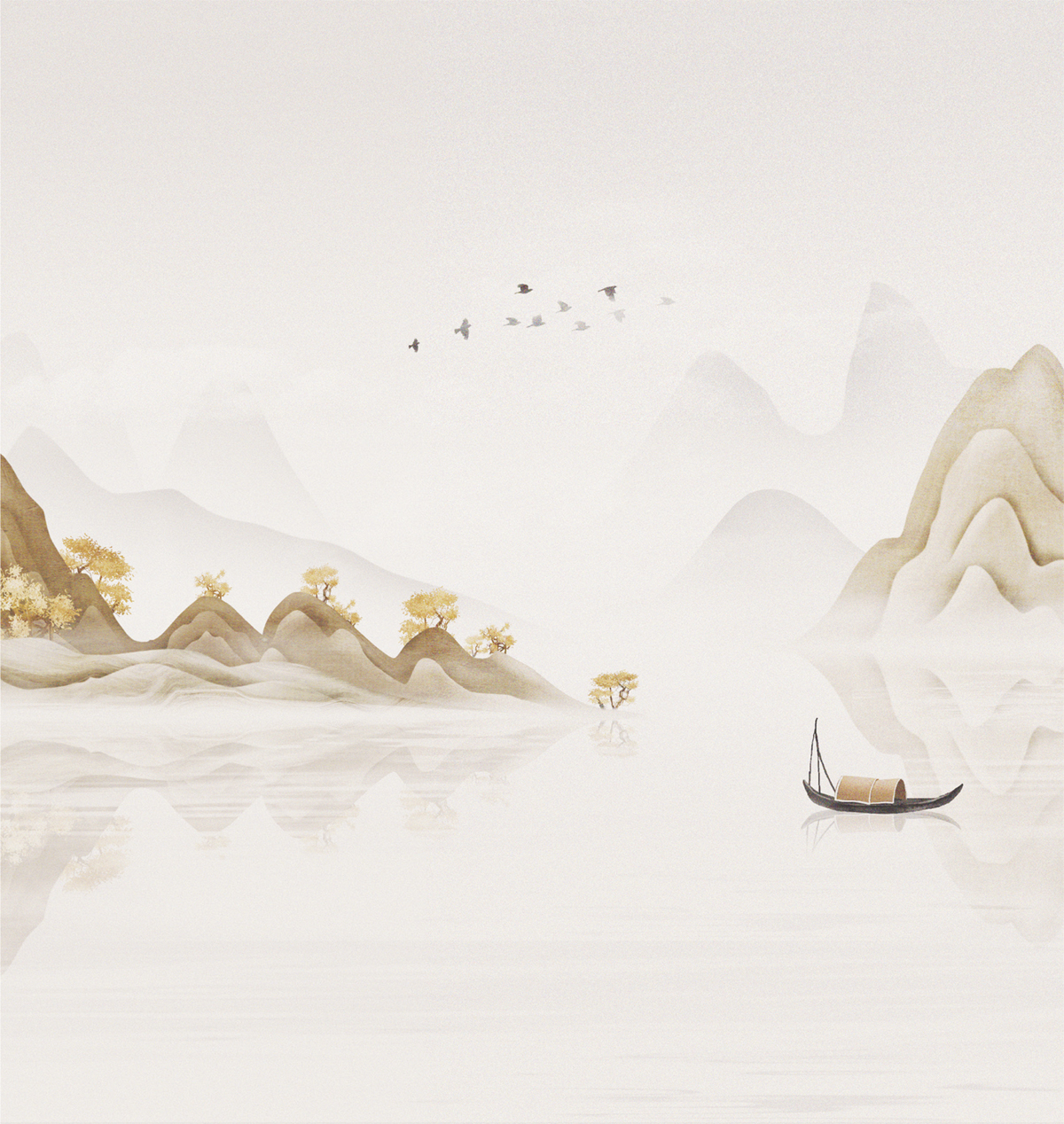 Papier peint panoramique Paysage Thaïlande beige - Cuisines & Bains de Lutèce | Réf. LTC-56230107