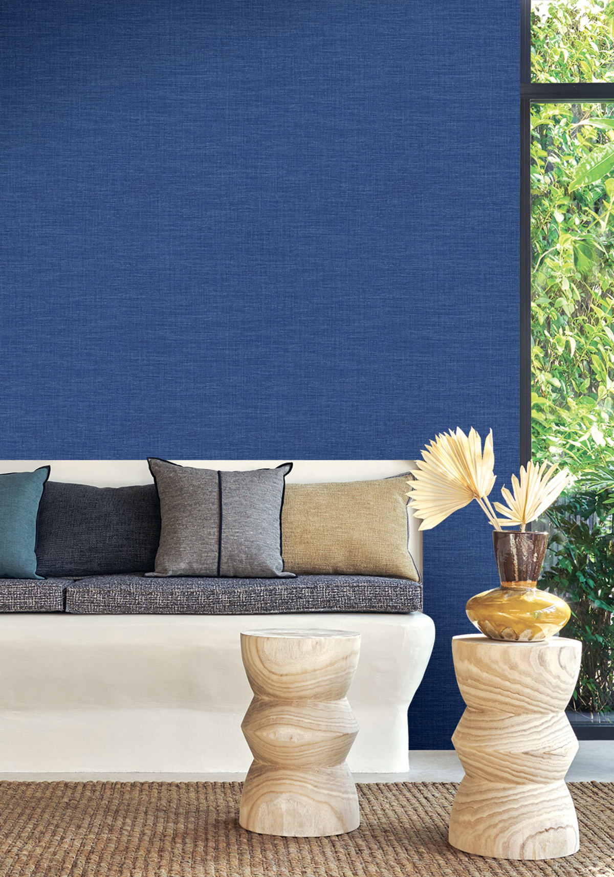 Papier peint Lin Shinok bleu roi - Le Lin 3 de Casamance | Réf. CAS-F73810706