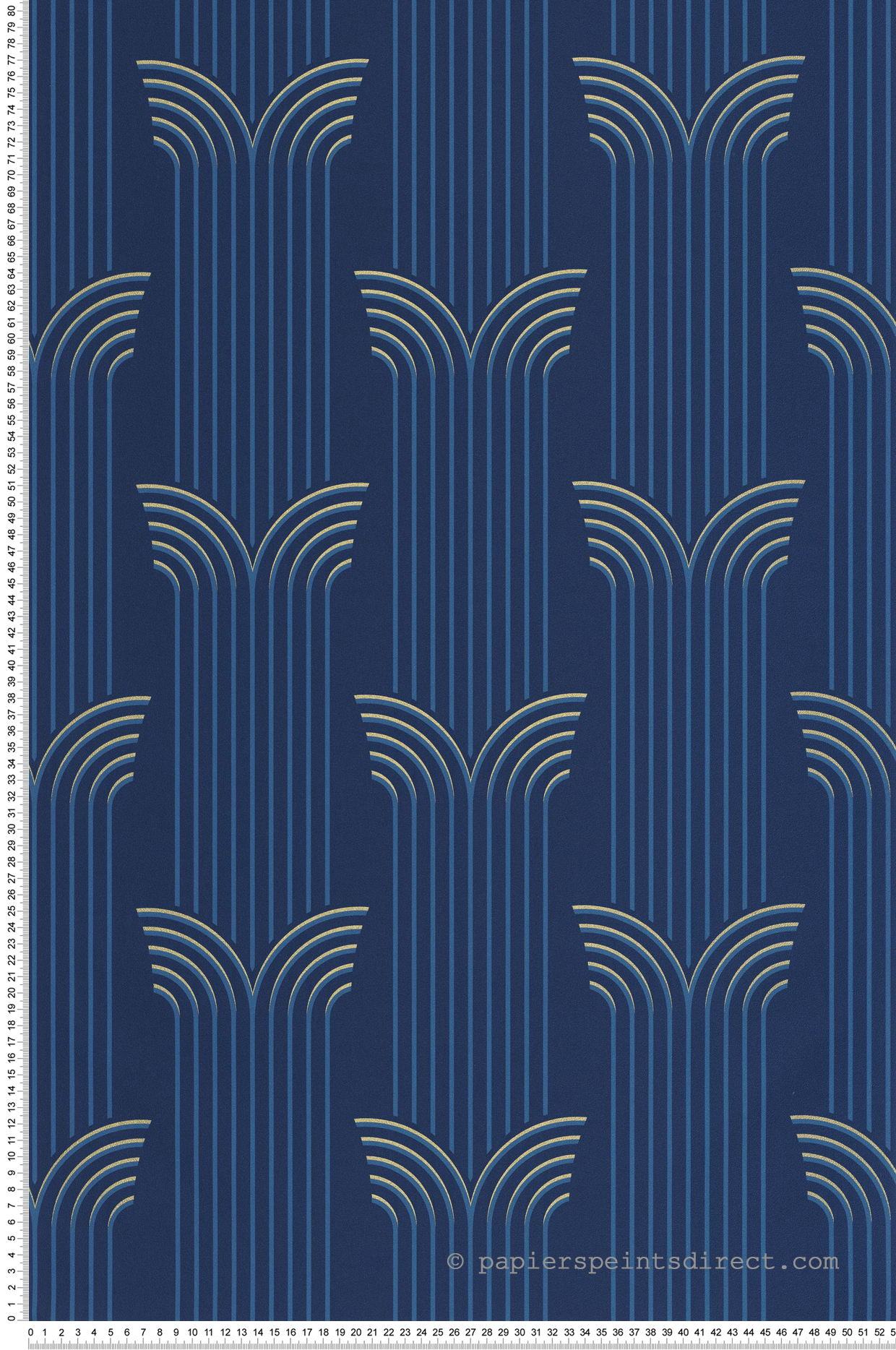 Papier peint Temple Glamour bleu doré - Elégance de Casélio | Réf. ELC105296020