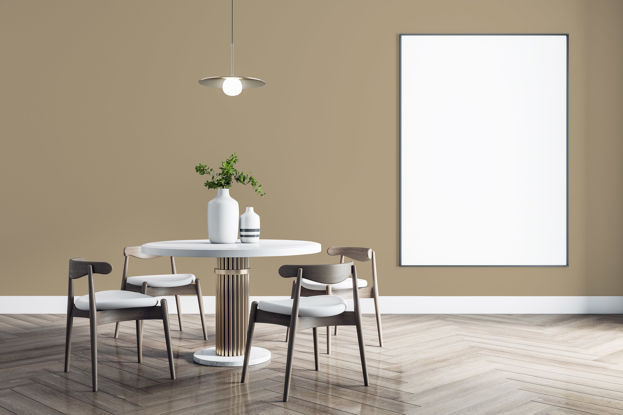 Photo numéro 2 d'une pièce avec un mur peint avec la peinture  Puro beige mellow brown - c7009