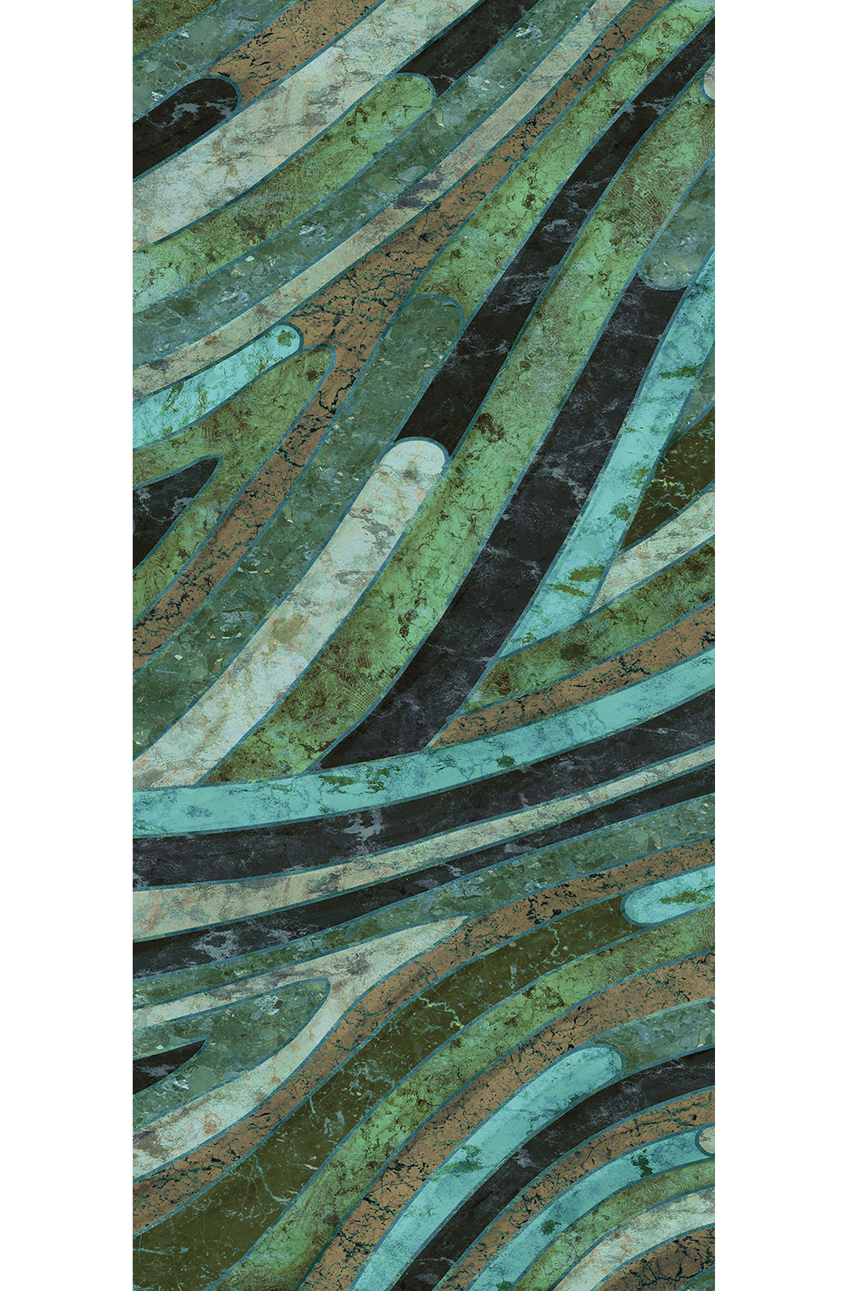 Papier peint panoramique Marbre Serpentine vert - A H260 - Rock de Masureel | Réf. MAS-DGROC2021-260