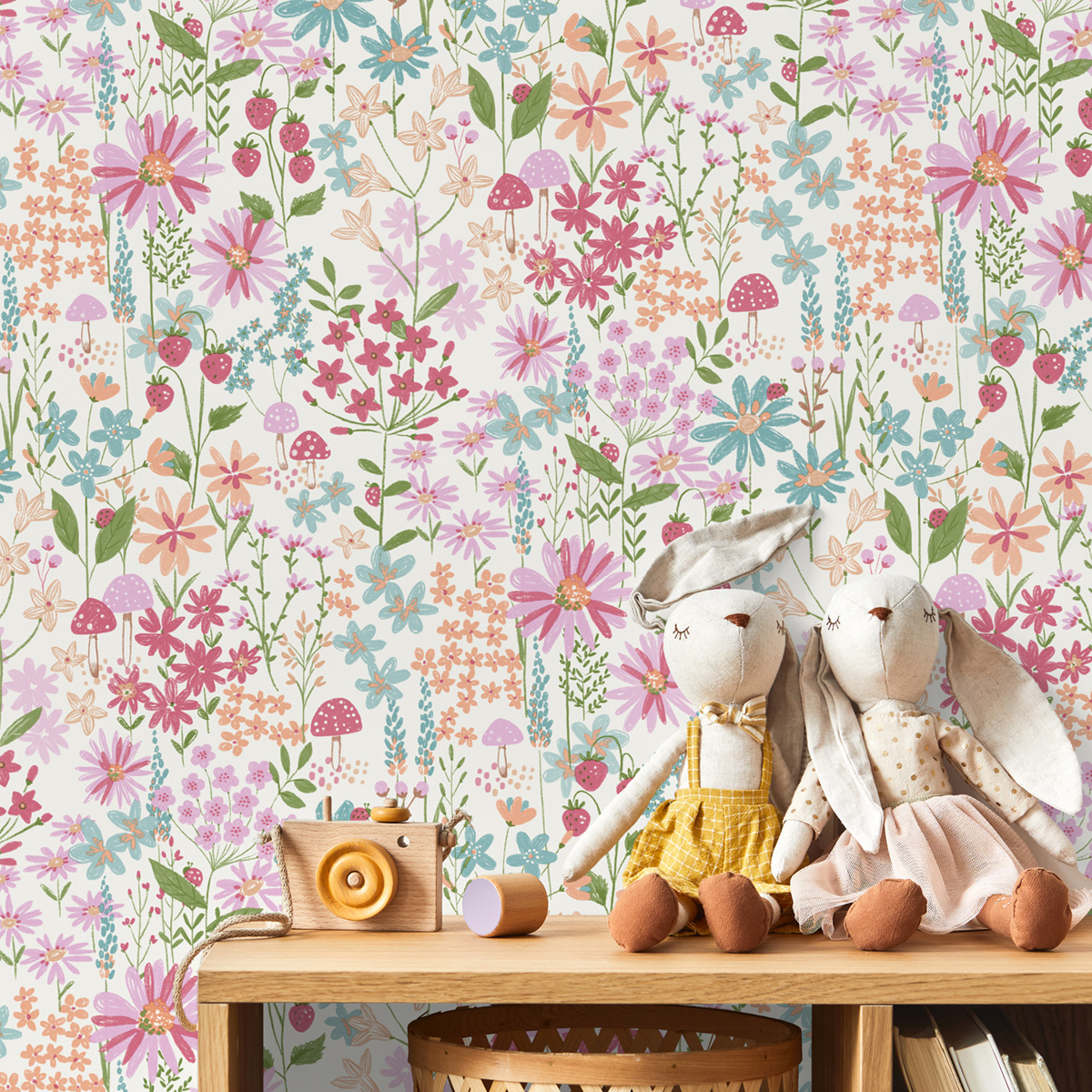 Papier peint Fleurs Jardin rose - Imagine de Lutèce | Réf. LTC-DL27561