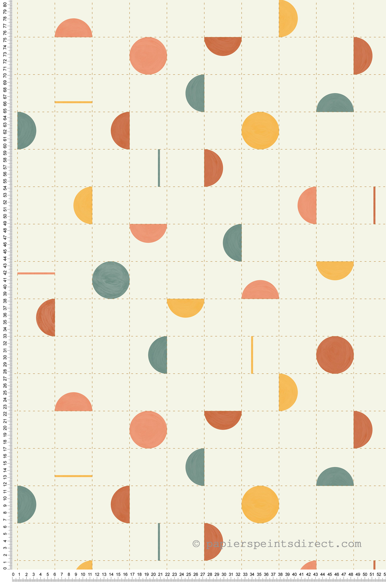 Papier peint Géométrique Quadrillage Jump Around multicouleurs et doré - Around de Casélio | Réf. ARN102864260