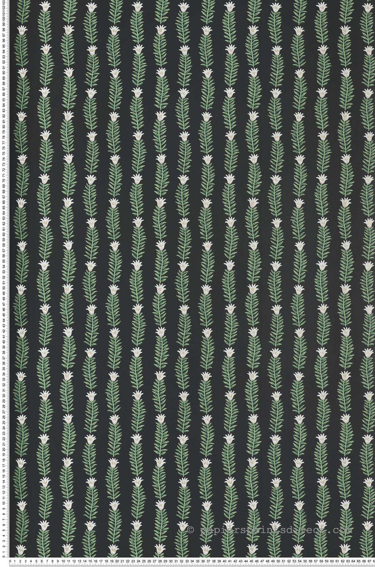 Papier peint Petite Feuille Eden noir doré - Rifle Paper Co. 2 de York (Initiales) | Réf. INI-RP7344