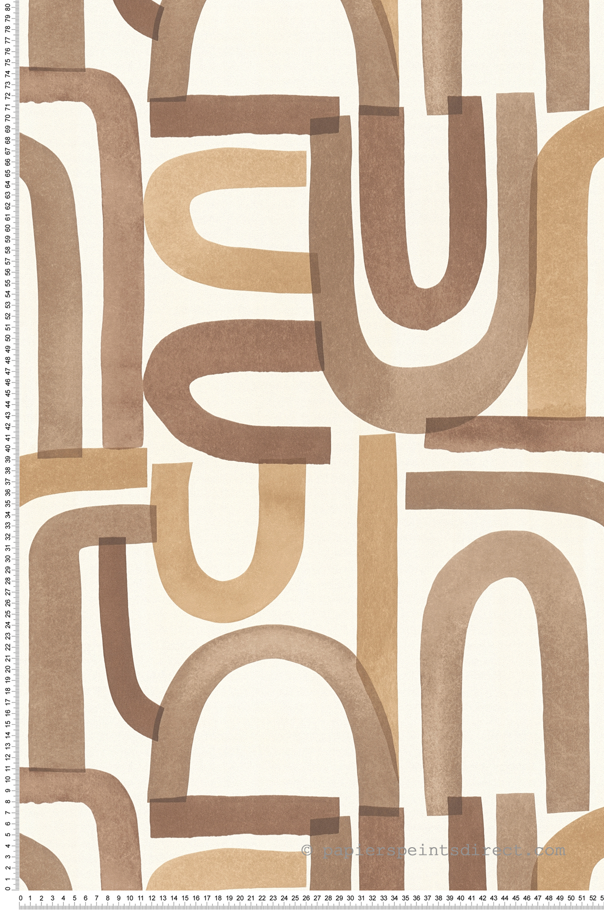 Papier peint Graphique Arc Vertigo marron - Abaca de Lutèce | Réf. LTC-51232208