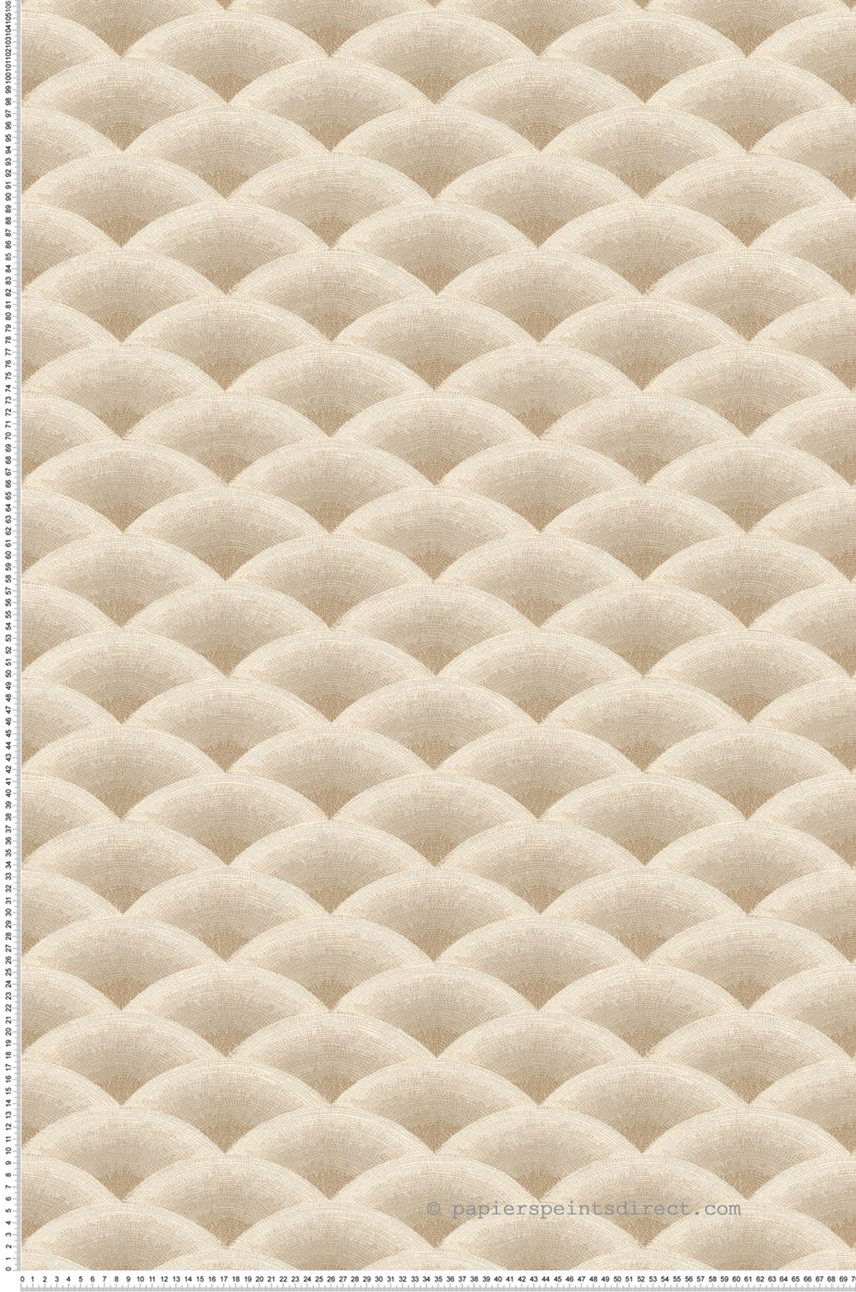 Papier peint Eventail Nami latte ivoire - Légendes de Casamance | Réf. CAS-70090916