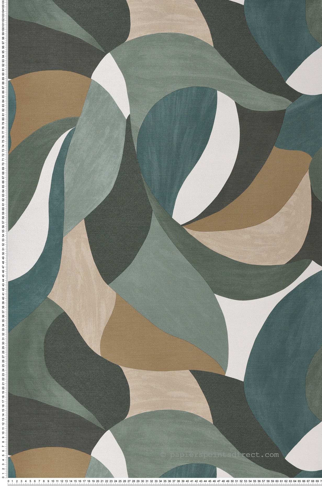 Papier peint Formes Contemporain Mandorla vert marron - Terra Rossa de Casamance | Réf. CAS-76200406