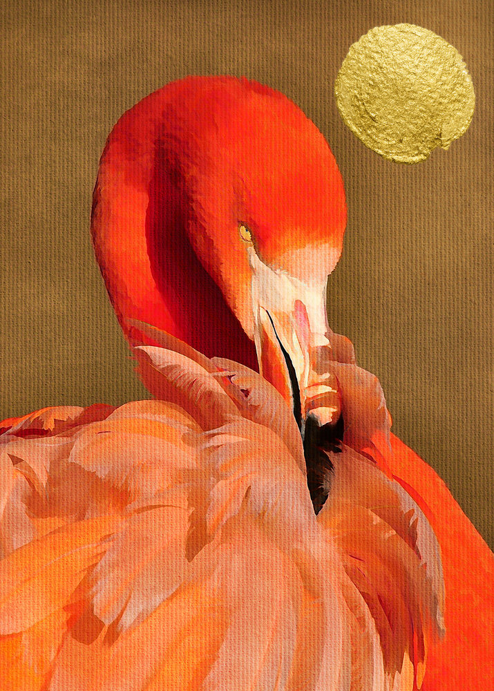 Papier peint panoramique Flamant rose Flamingo In Sun - Référence DD119957 - Intissé 200g/m2 - Standard 200 x 280