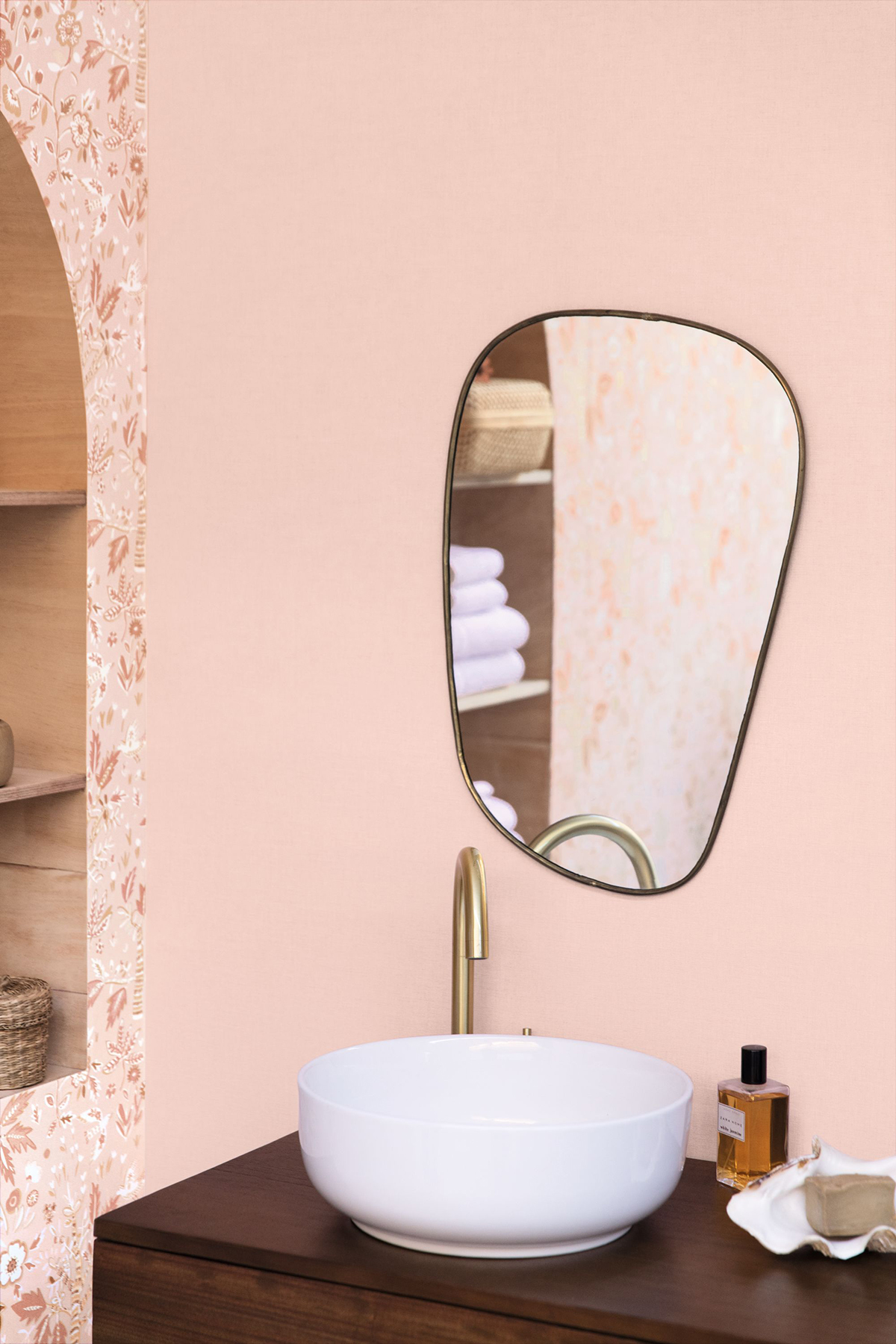 Papier peint Faux Uni Tissage rose pale - Bohème de Casélio | Réf. BOM103224076