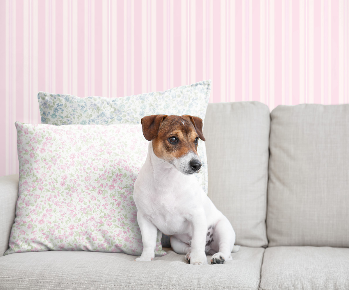 Papier peint Rayures Intemporelles rose - Alice et Rose de Lutèce | Réf. LTC-VI81601