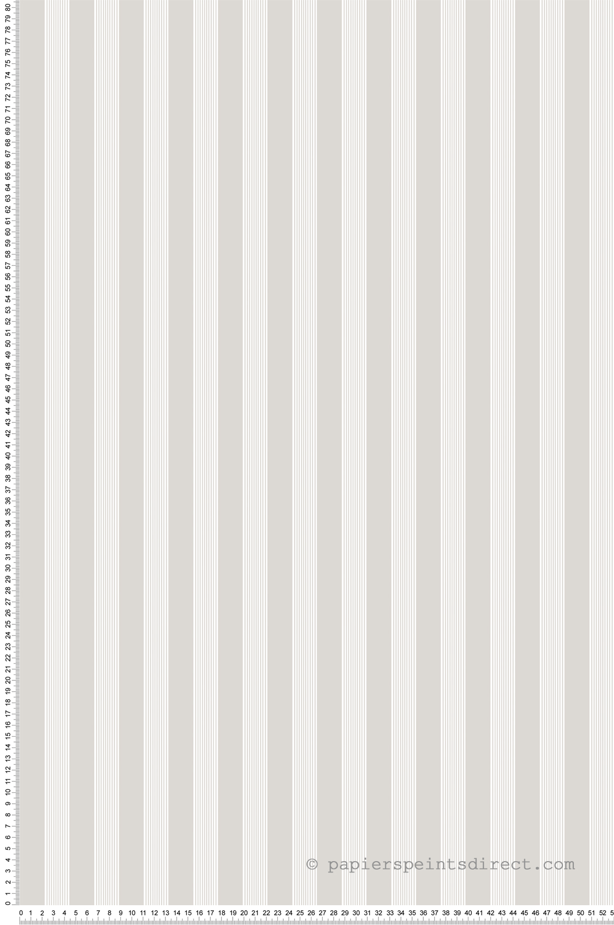 Papier peint Rayure Classique gris clair blanc - My Little Cottage de Montecolino | Réf. MC-M12381