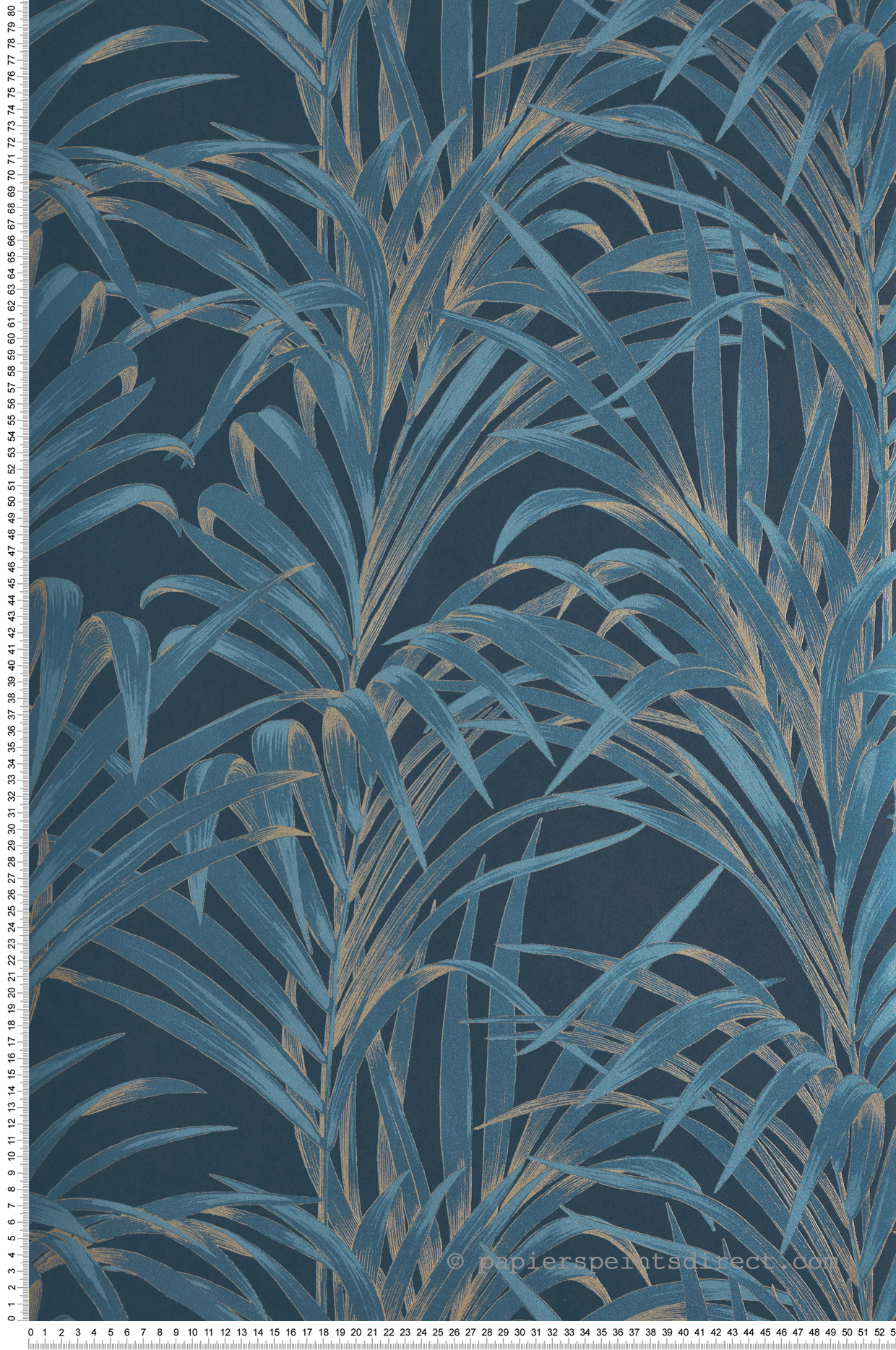 Papier peint Feuillages Fougères bleu or - 1930 de Casadéco | Réf. MNCT28926327