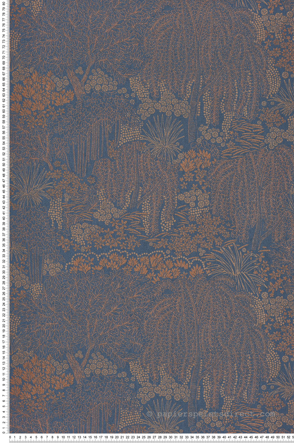 Papier peint Jardin Minimaliste bleu marine marron métallisé - Allure de Lutèce | Réf. LTC-AL26264