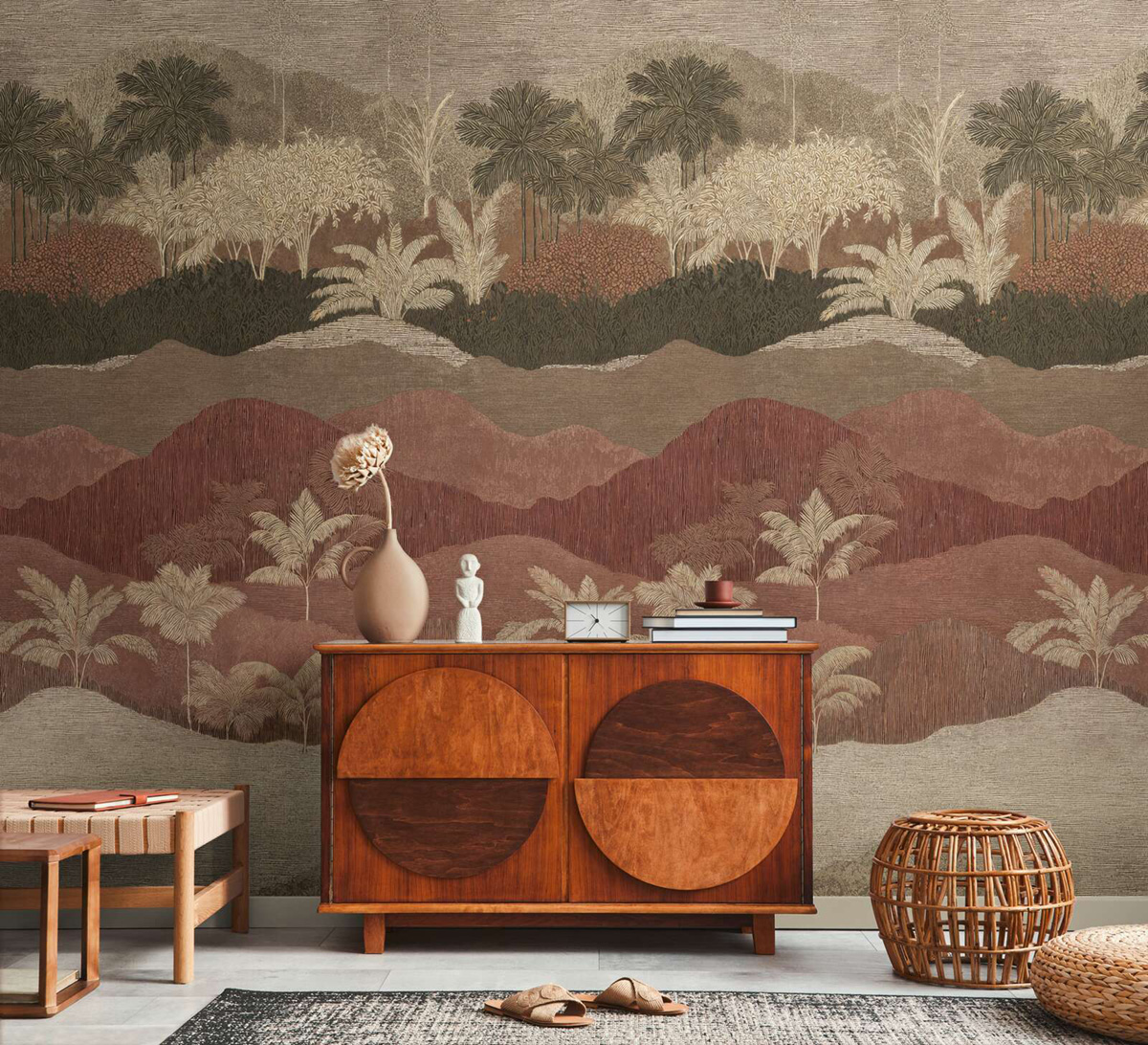 Papier peint panoramique Paysage Exotique terracotta - Vibes & Styles d'A.S. Création | Réf. AS-792168