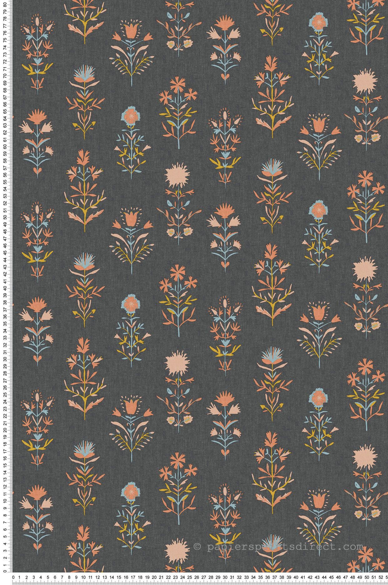 Papier peint Fleur Charme noir - Bohème de Casélio | Réf. BOM103179431