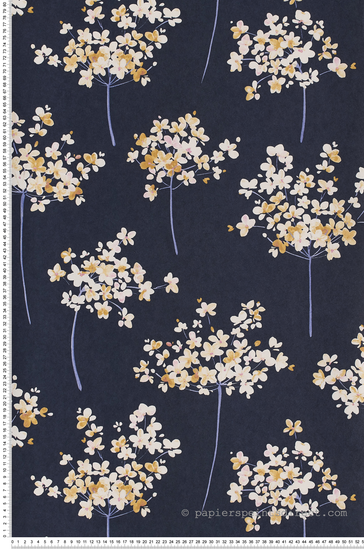 Papier peint Fleurs boboli nuit - Florescence de Casadeco | Réf. FLRE82336533