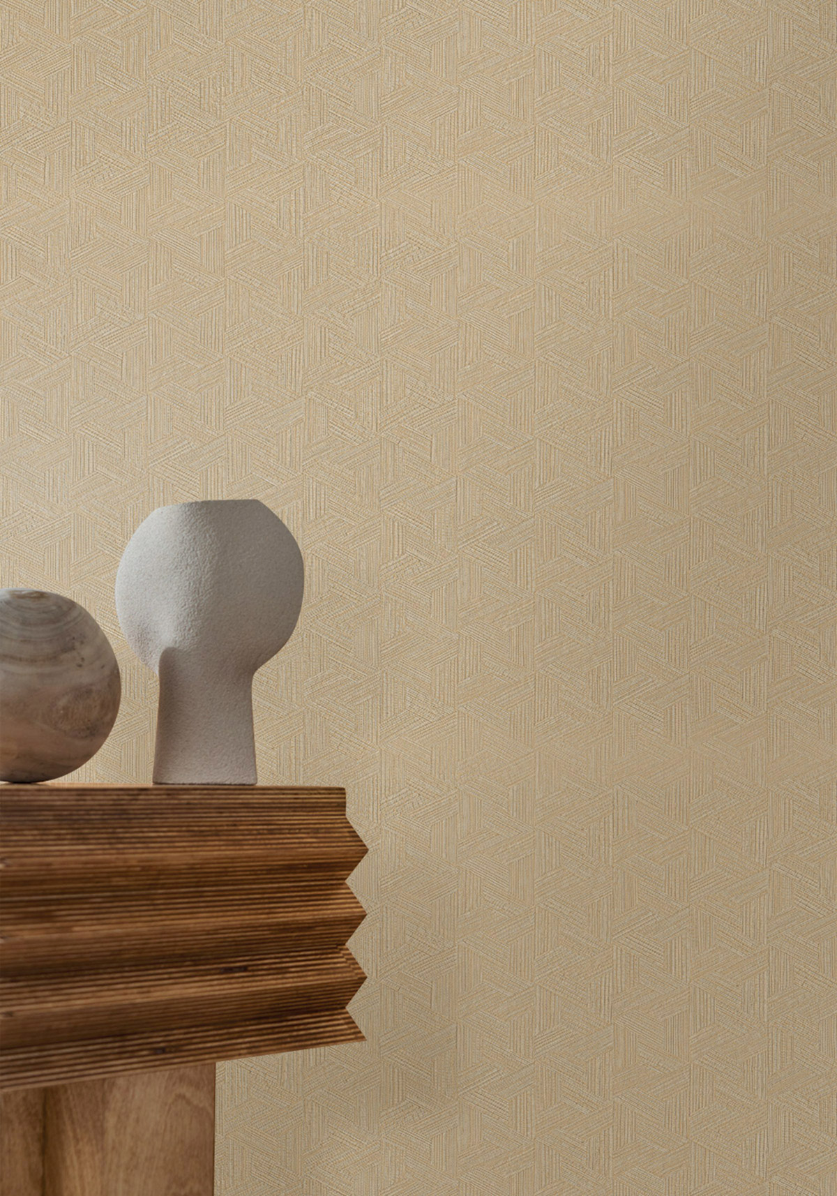 Papier peint Marqueterie Lindu paille - Nature Précieuse de Casamance | Réf. CAS-76480304