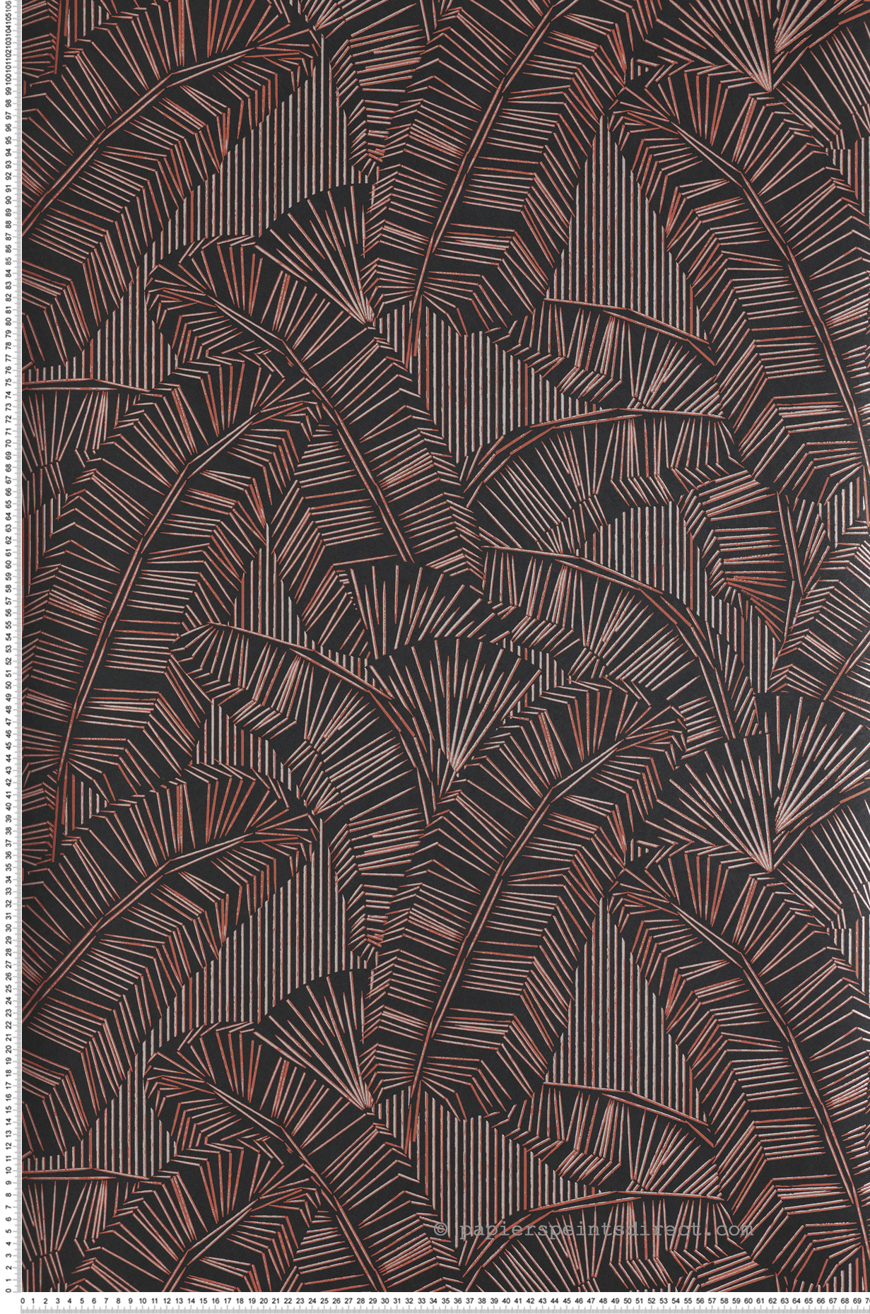 Papier peint Feuille Graphique Solana rouille - Amani de Masureel | Réf. MAS-AMA403