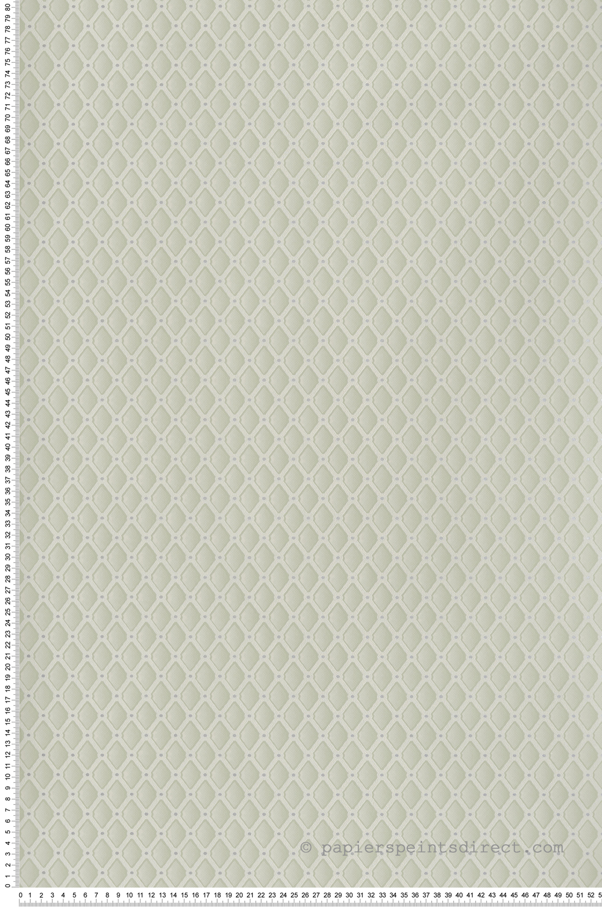 Papier peint Diamant Vintage Brillant vert beige - Demeures de Montecolino | Réf. MC-650627