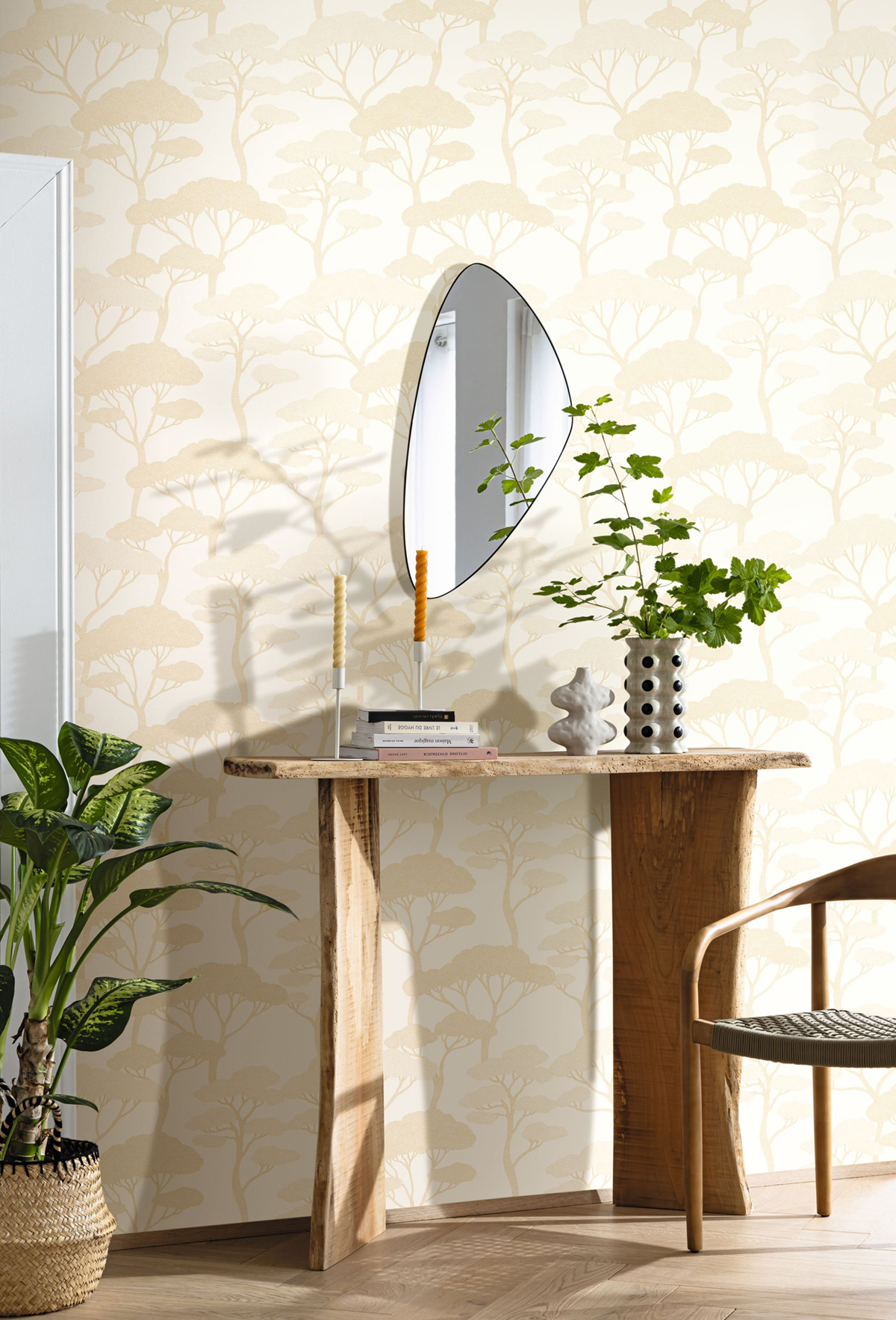 Papier peint Arbre Sweet blanc doré - Light de Casélio | Réf. LIG106620000