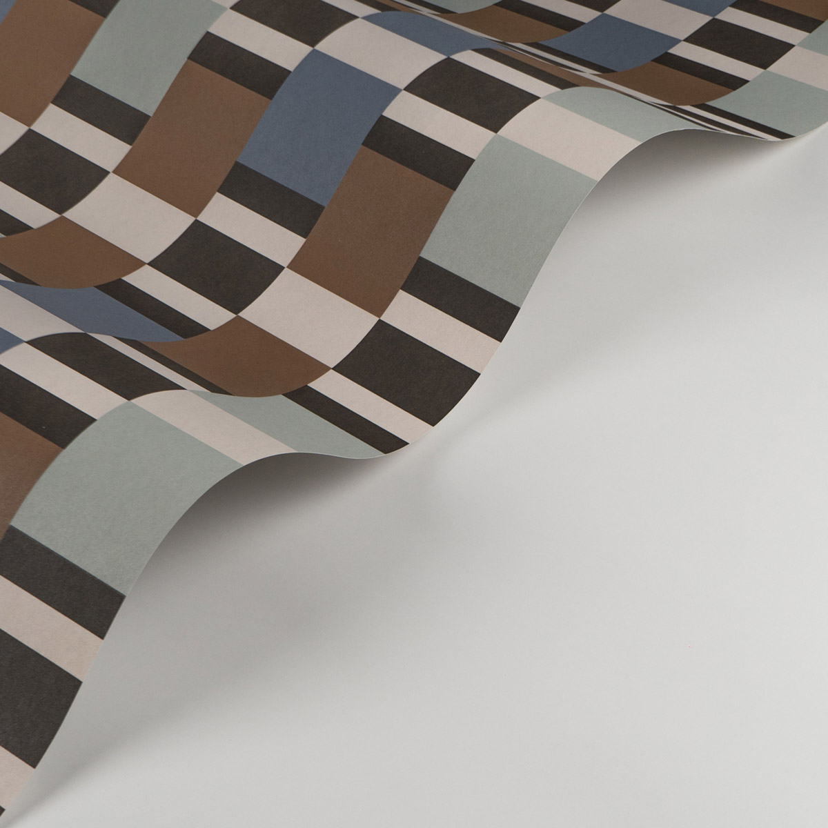 Papier peint Rectangle Chess marron bleu - Color Game de Casadéco AMB| Réf. GAME200622626