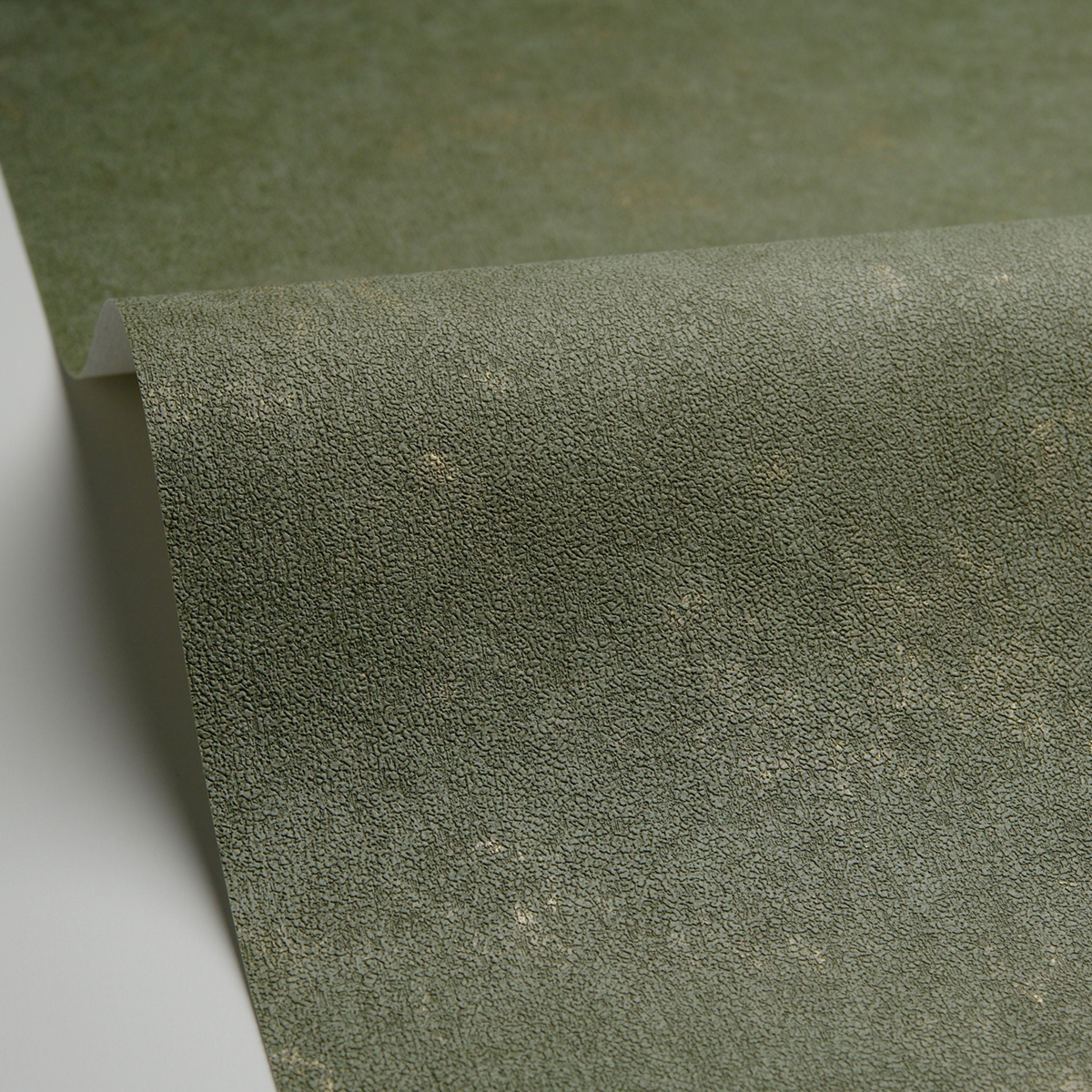 Papier peint Uni Terre Cuite vert kaki doré - Azur de Casélio | Réf. AZU105257024