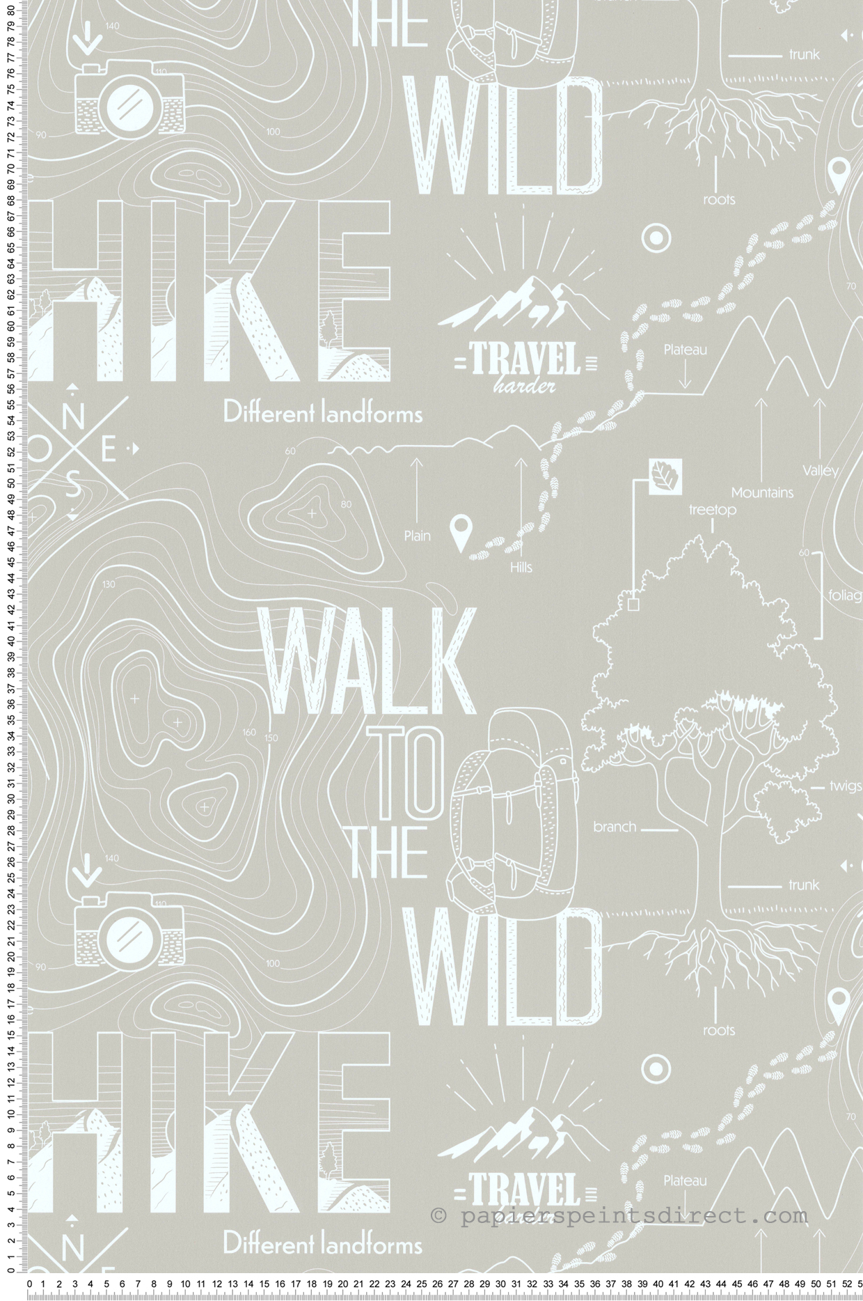 Papier peint Plan Walk To The Wild grège - Les Aventures de Lutèce | Réf. LTC-36240207