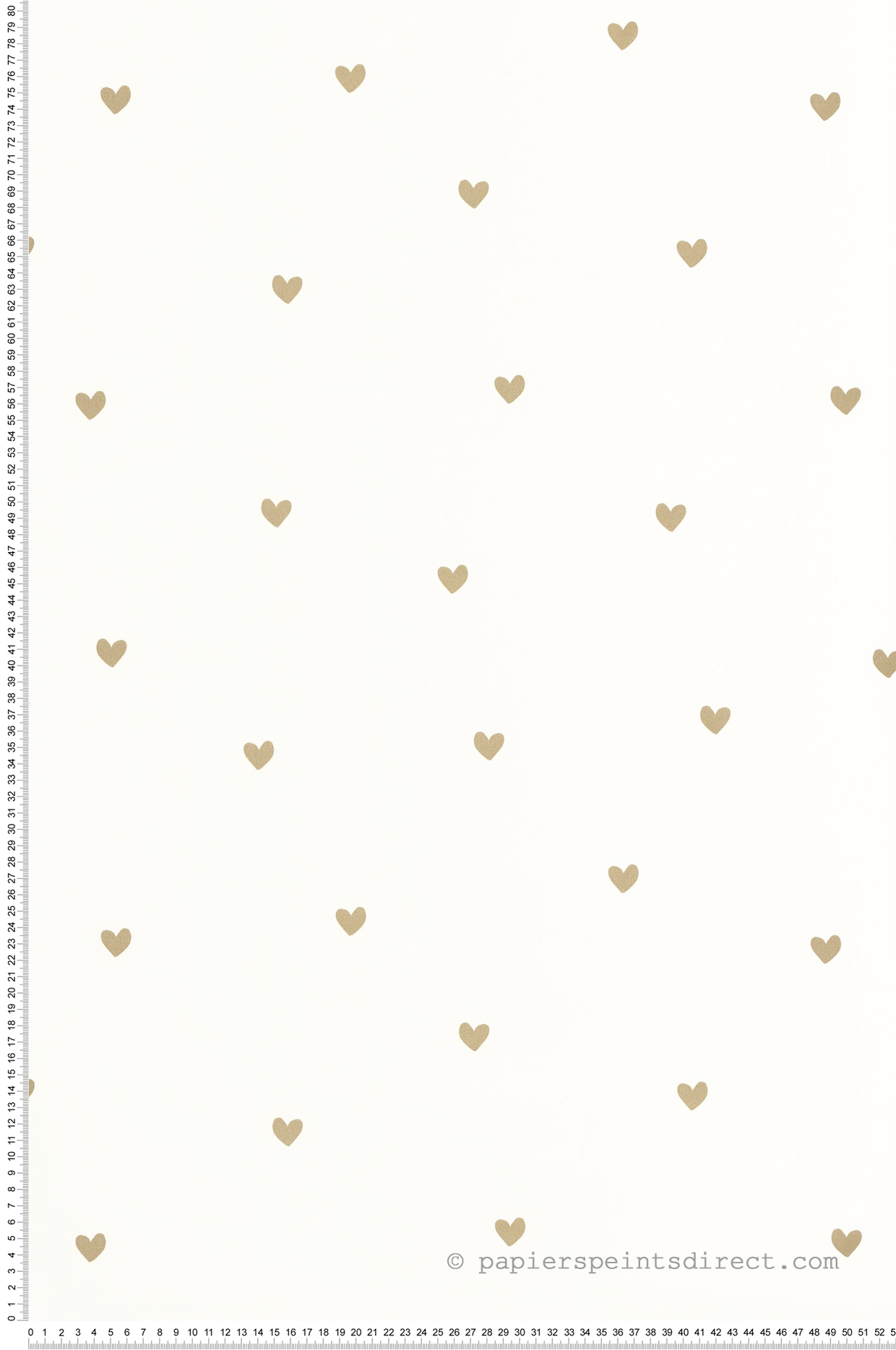 Papier peint Scandinave Sweet Hearts doré - Happy Kids Club de Casélio | Réf. HKC107600271