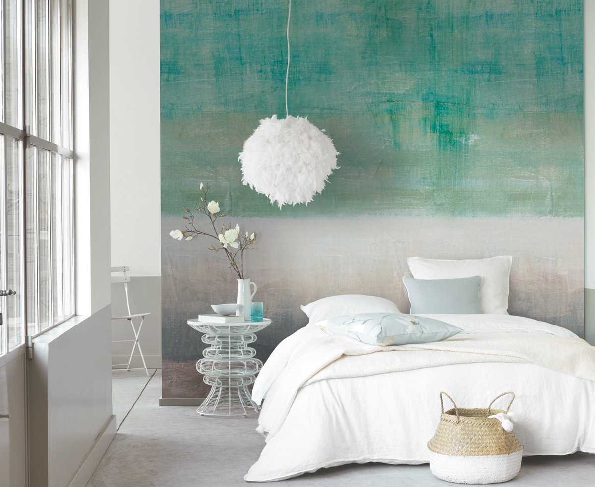 Papier peint Panoramique Paint wall vert et gris - Beauty Full Image de Casadéco | Réf. BFIM84837409