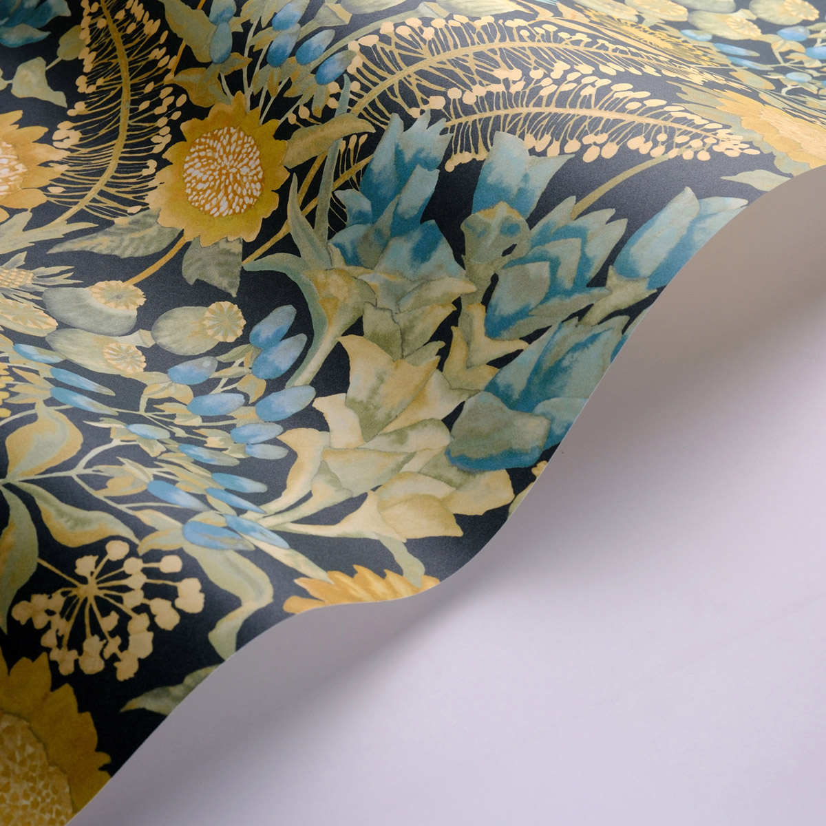 Papier peint Fleur Saint Paul de Vence jaune turquoise - Echappée Belle de Casadéco AMB4| Réf. ECHA89816707