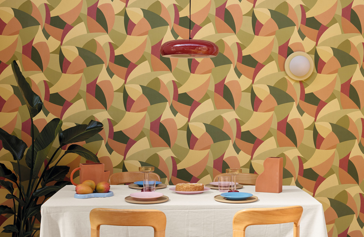 Papier peint Abstrait Tissage Concerto vert framboise - Symphony de Casélio AMB3| Réf. SYM107003877