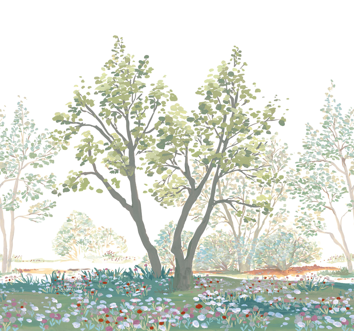 Papier peint panoramique Fôret Life Moment M vert 300X280 - Wonderwalls 2 de Casadéco | Réf. WDWD200077008