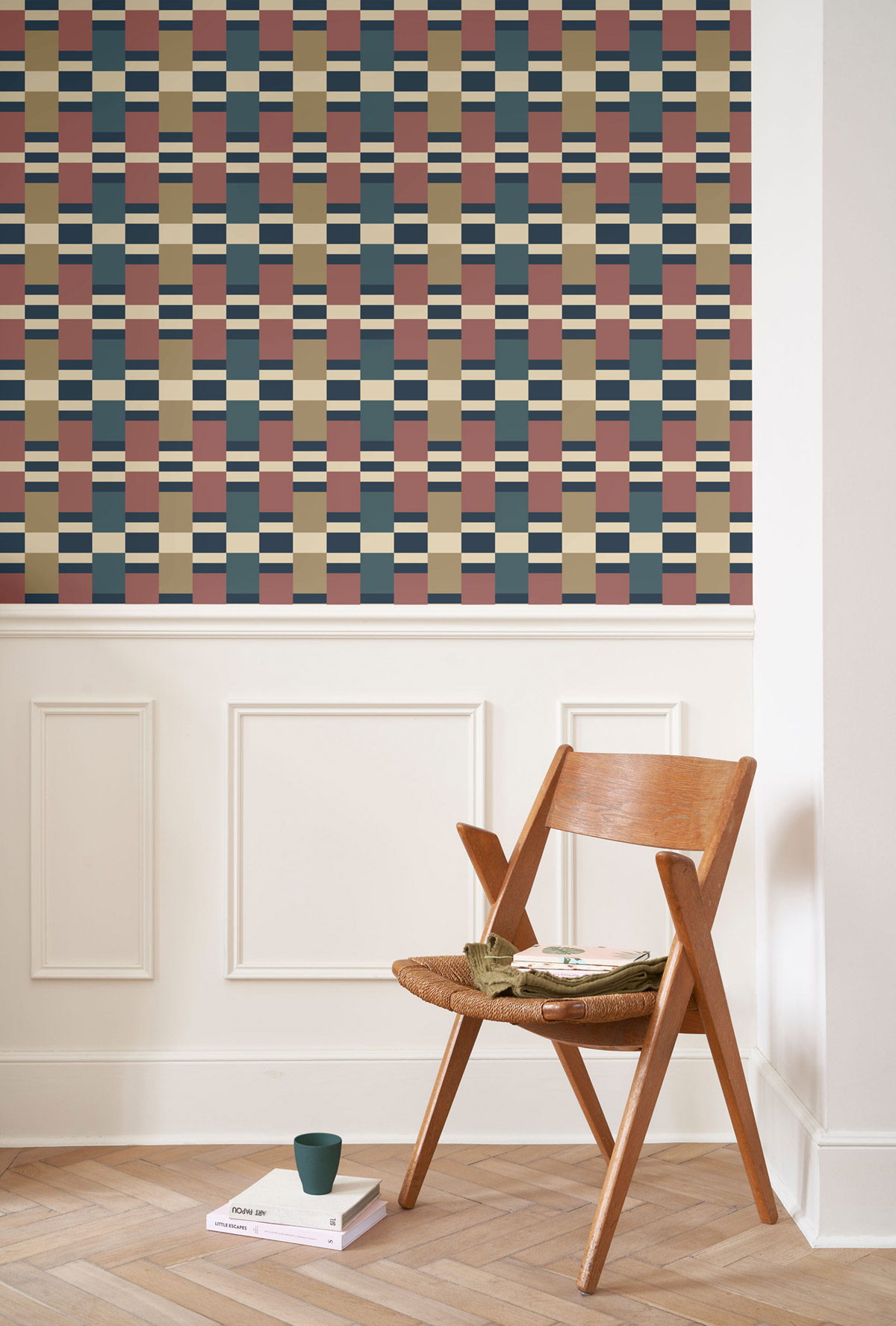 Papier peint Rectangle Chess bordeaux bleu - Color Game de Casadéco | Réf. GAME200628668