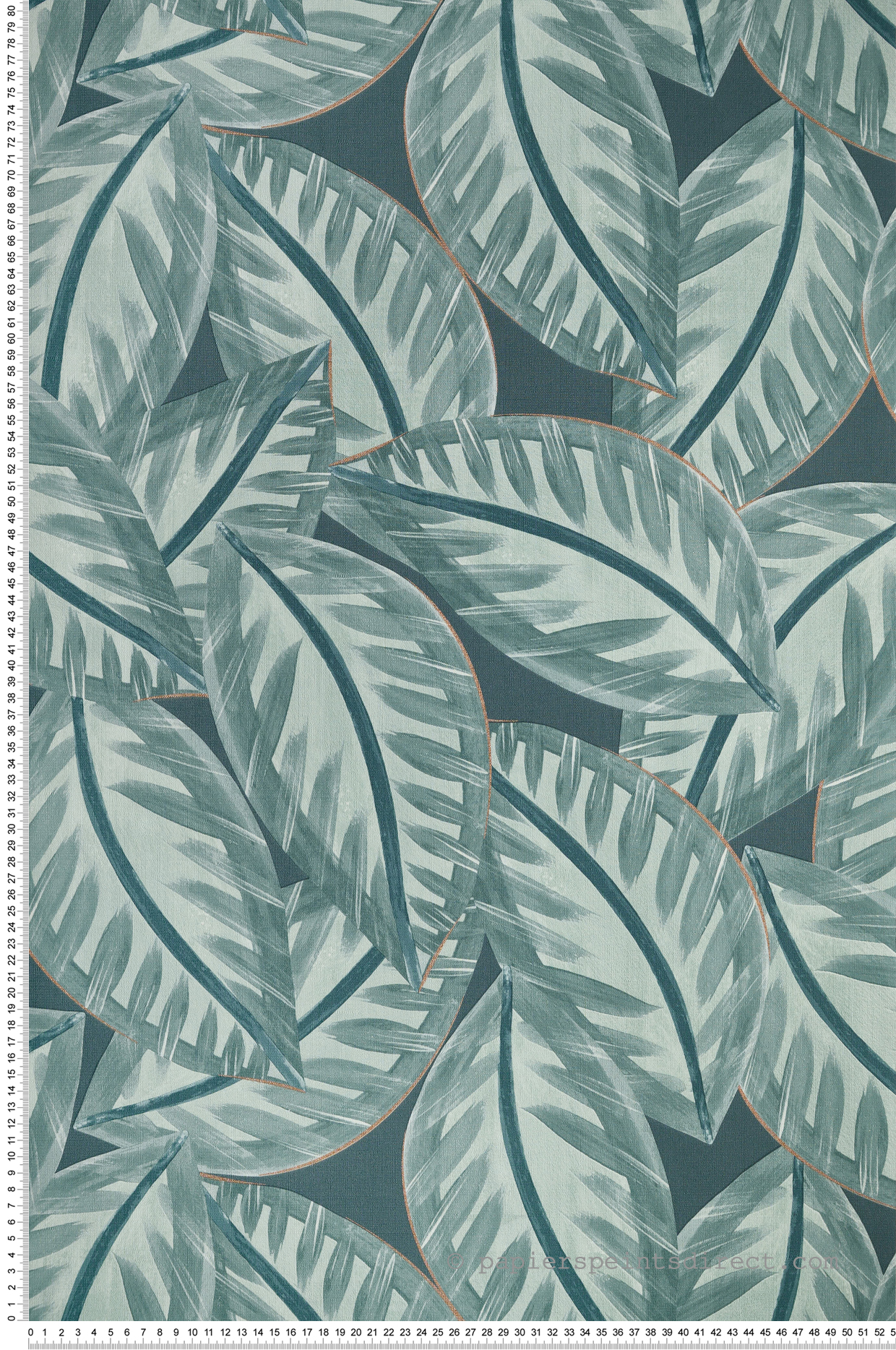 Papier peint Jungle Caracas vert émeraude cuivré - Green & Co de Casélio | Réf. GCO103907703