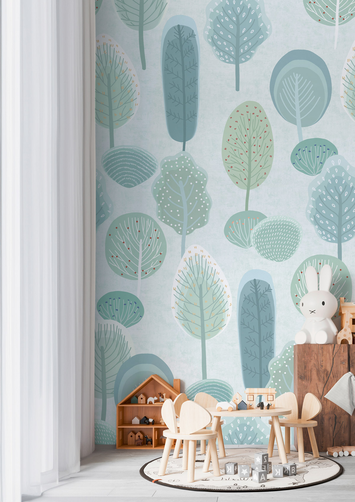 Papier peint panoramique Arbre Enfant vert - Lilly & Luis d'A.S. Création AMB2 | Réf. AS-770711