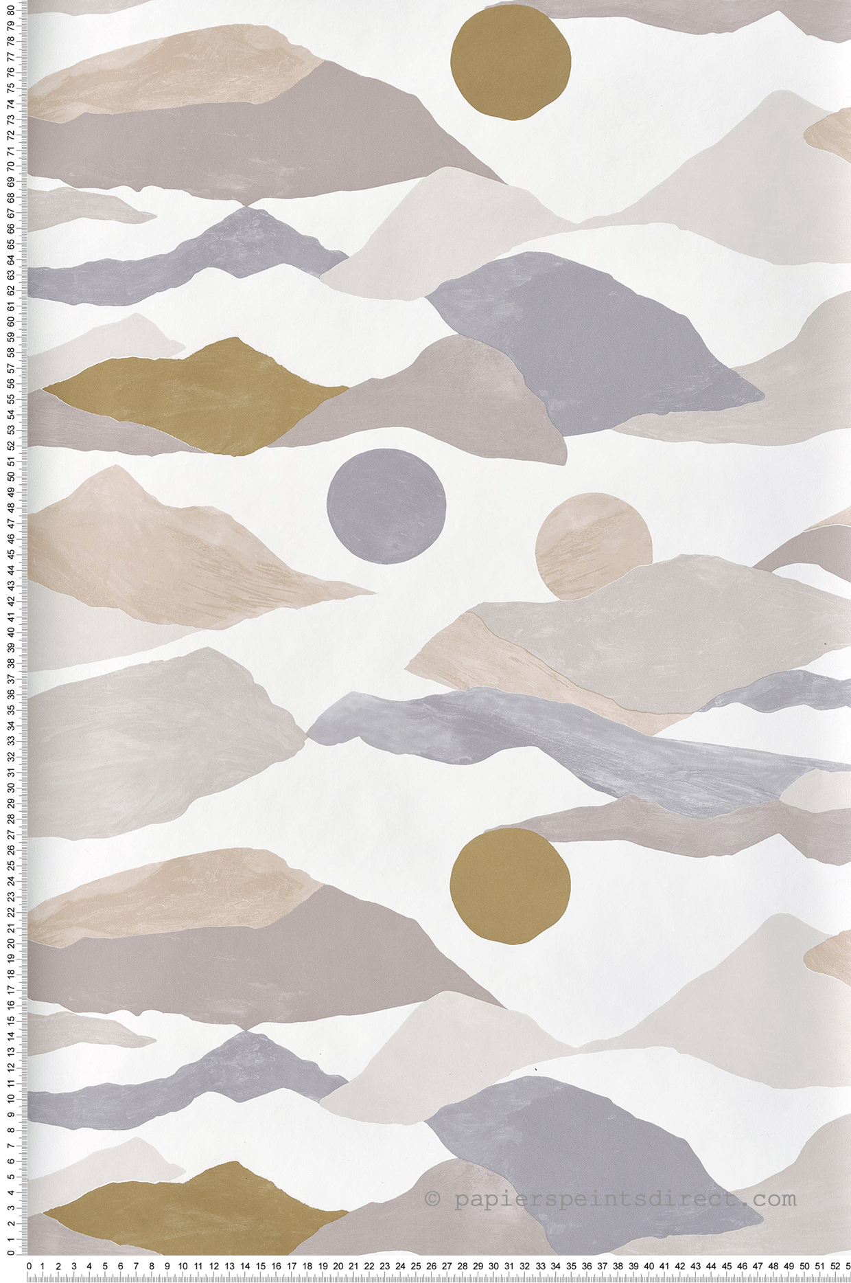 Papier peint Paysage Montagne grège et doré - Imagination de Casélio | Réf. IMG102181129