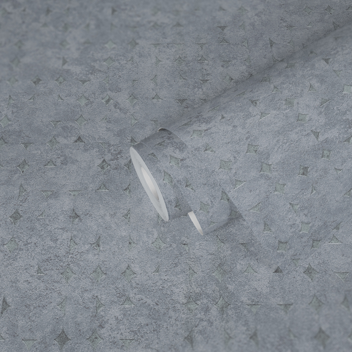 Papier peint Mosaîque Arrondie bleu gris argenté - Stories of Life d'A.S. Création AMB2 | Réf. AS-396561