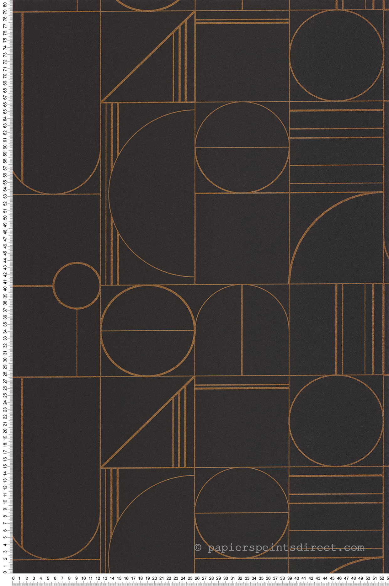 Papier peint Art Déco Border noir cuivre - Outlines de Casélio | Réf. OTLS105069426