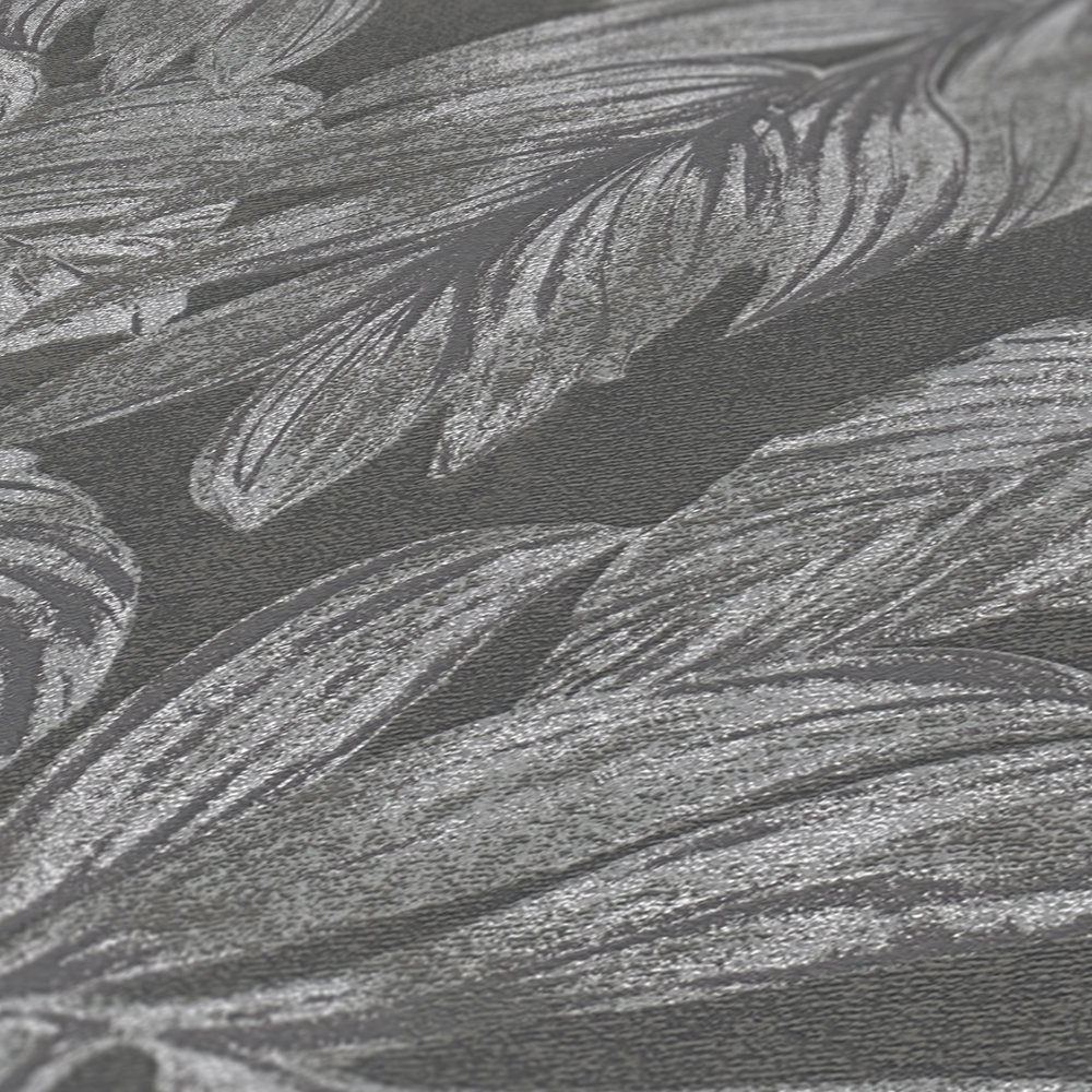 Papier peint Feuille Palme gris argenté - Casual Living d'A.S. Création AMB6| Réf. AS-393404