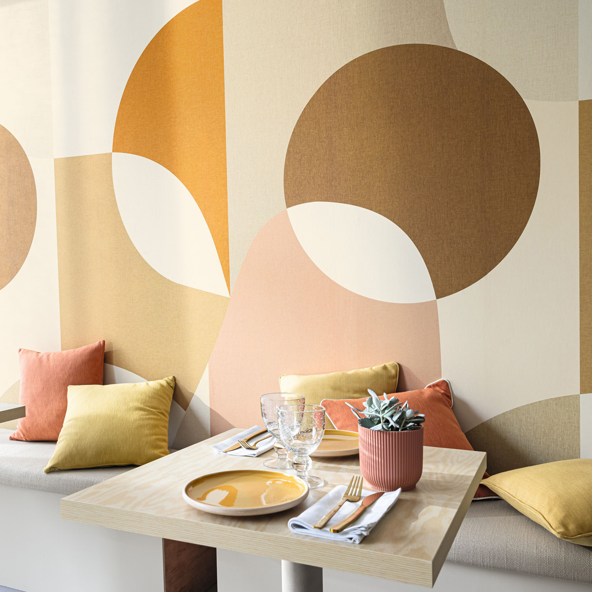 Papier peint panoramique Bulle Molly beige rose M 200X280 - Twist de Casélio AMB2 | Réf. TST106452003