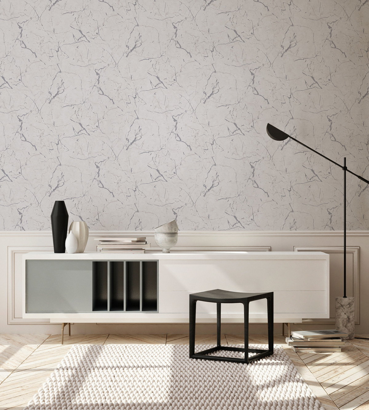 Papier peint Marbre Brillant nacre - Elements 2 d'A.S. Création AMB3 | Réf. AS-378556