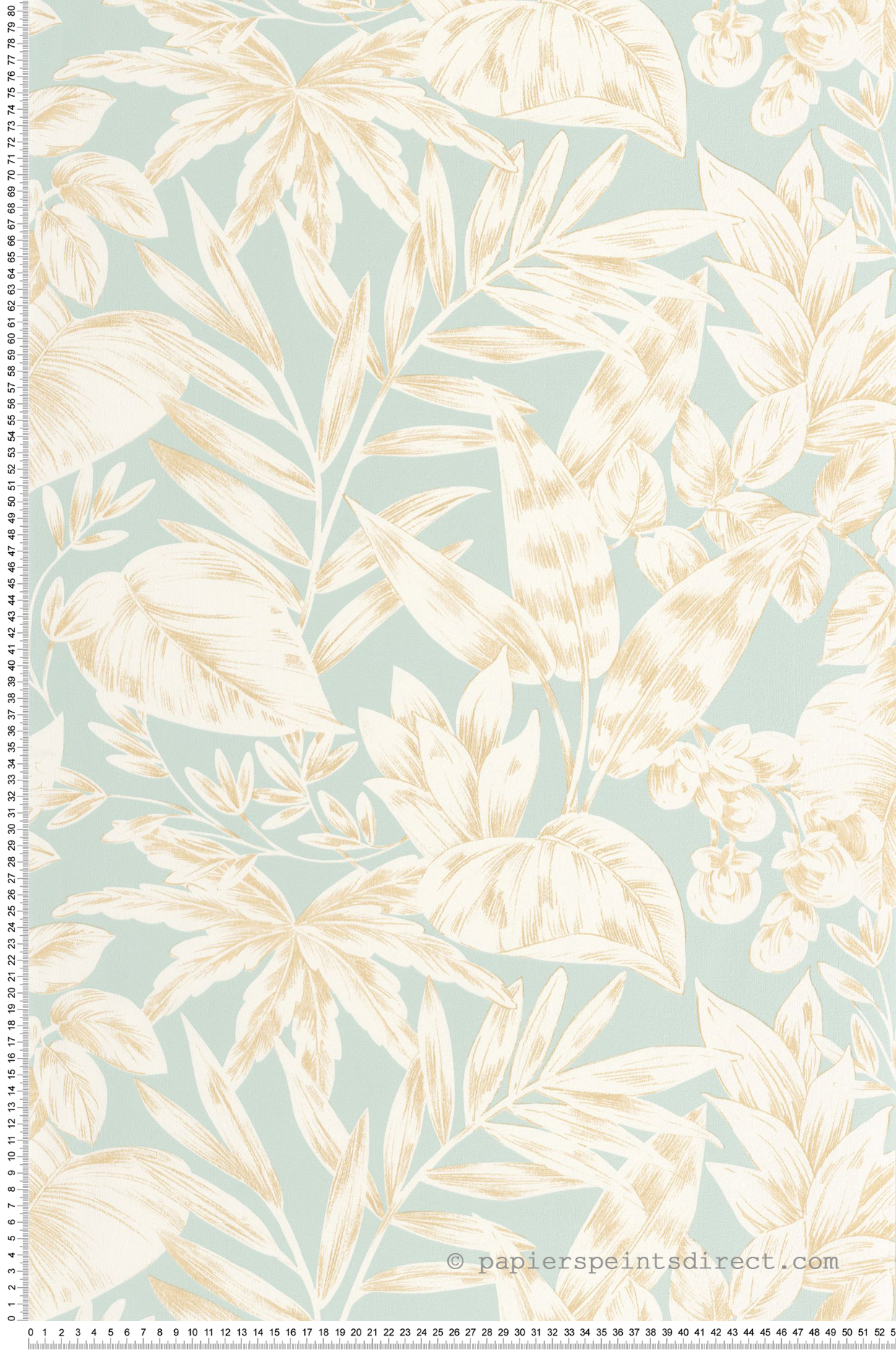 Papier peint Feuille Jungle Kalea bleu doux - Elea de Casélio | Réf. ELEA107366006