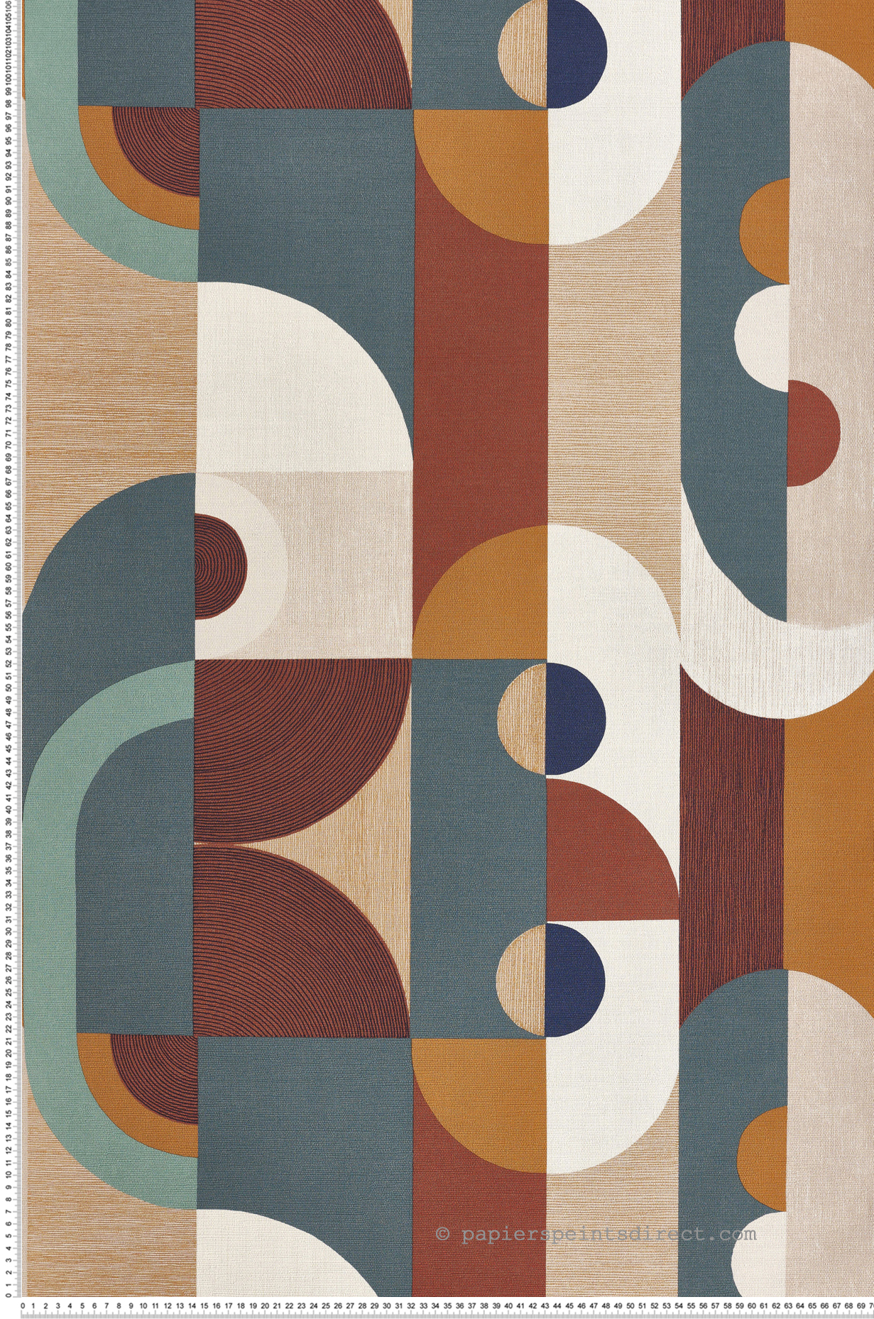 Papier peint Géométrique Cercle Vassily multicolore - Mouvements de Casamance | Réf. CAS-75990610