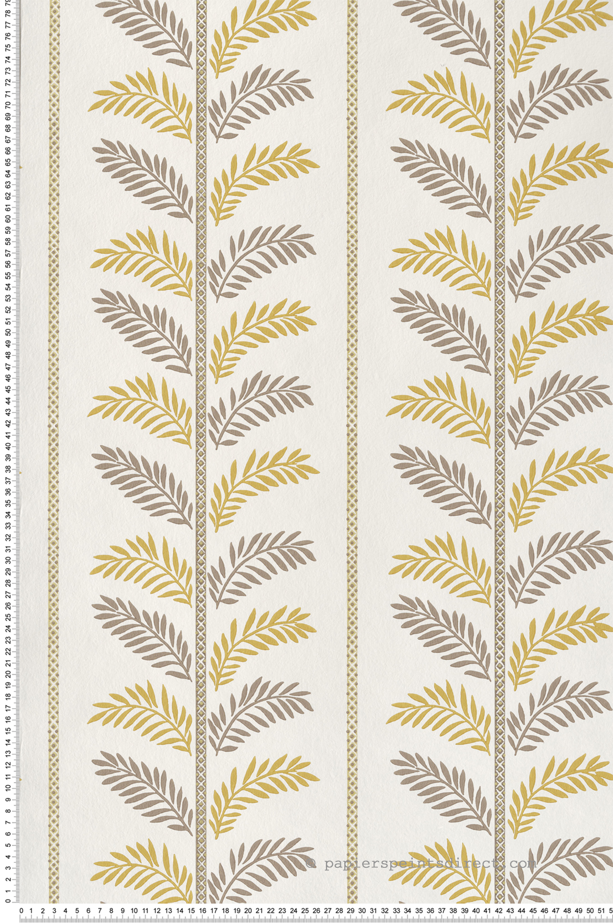 Papier peint Feuille Plumier jaune marron - Signature de Nina Campbell | Réf. OSB-NCW4496-04