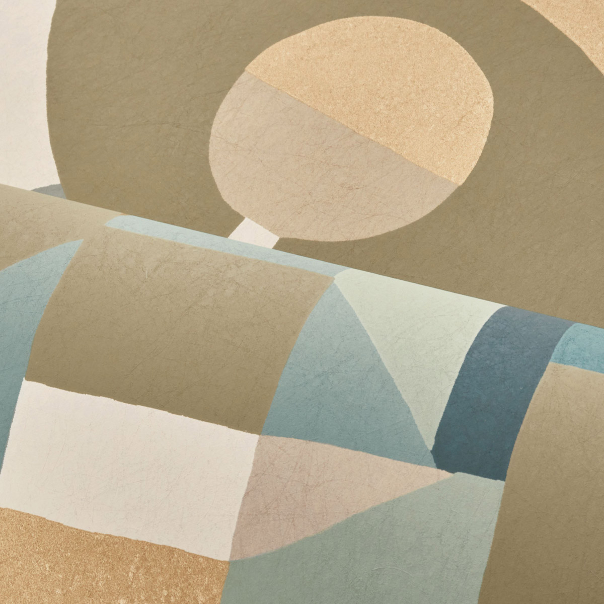 Papier peint Art Déco Vitrail céladon doré - Faubourg des Lumières de Casamance AMB2| Réf. CAS-76250202