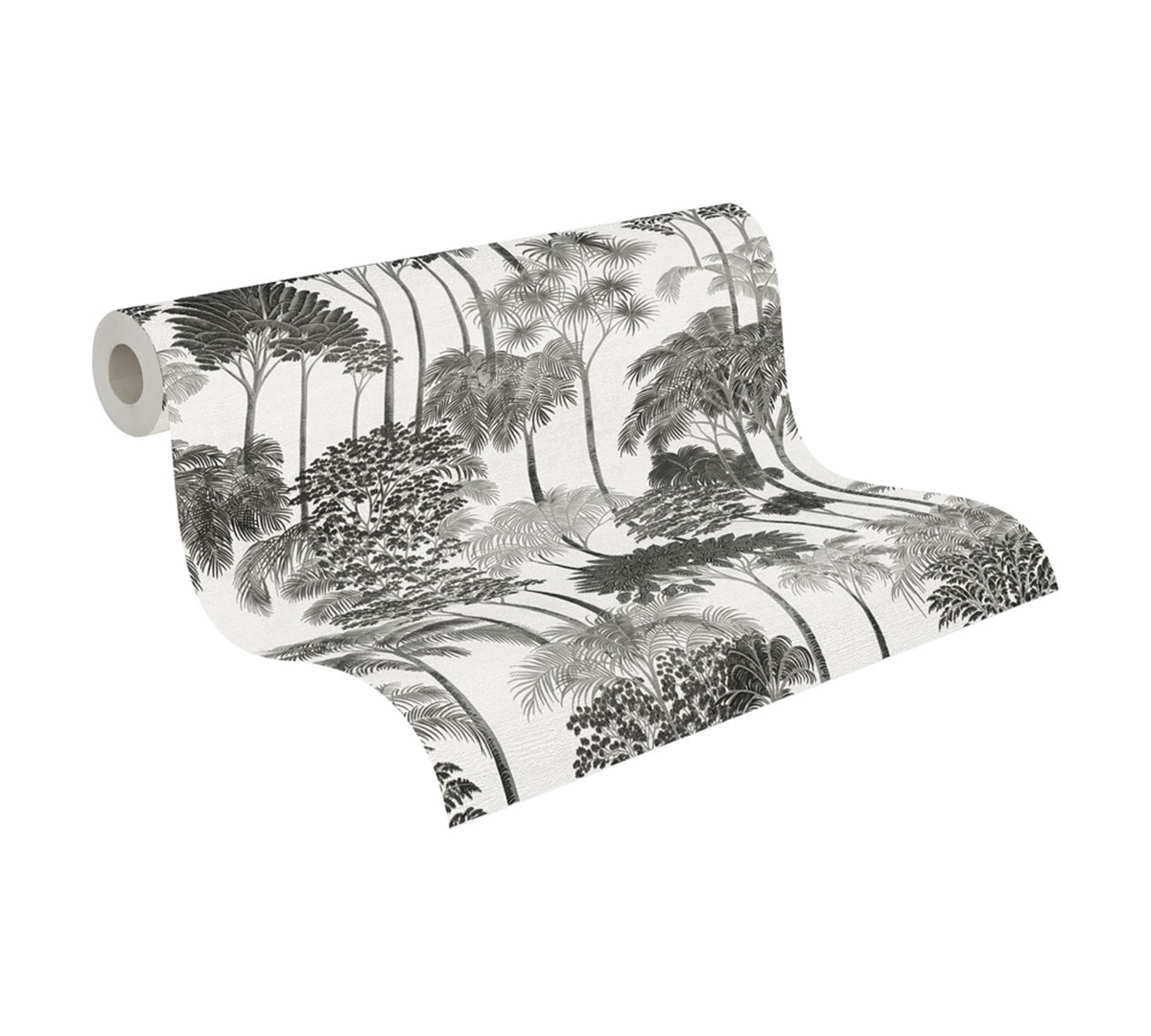 Papier peint Palmeraie Arbre Jungle noir et blanc - Cuba 2 d'A.S. Création AMB3 | Réf. AS-791625