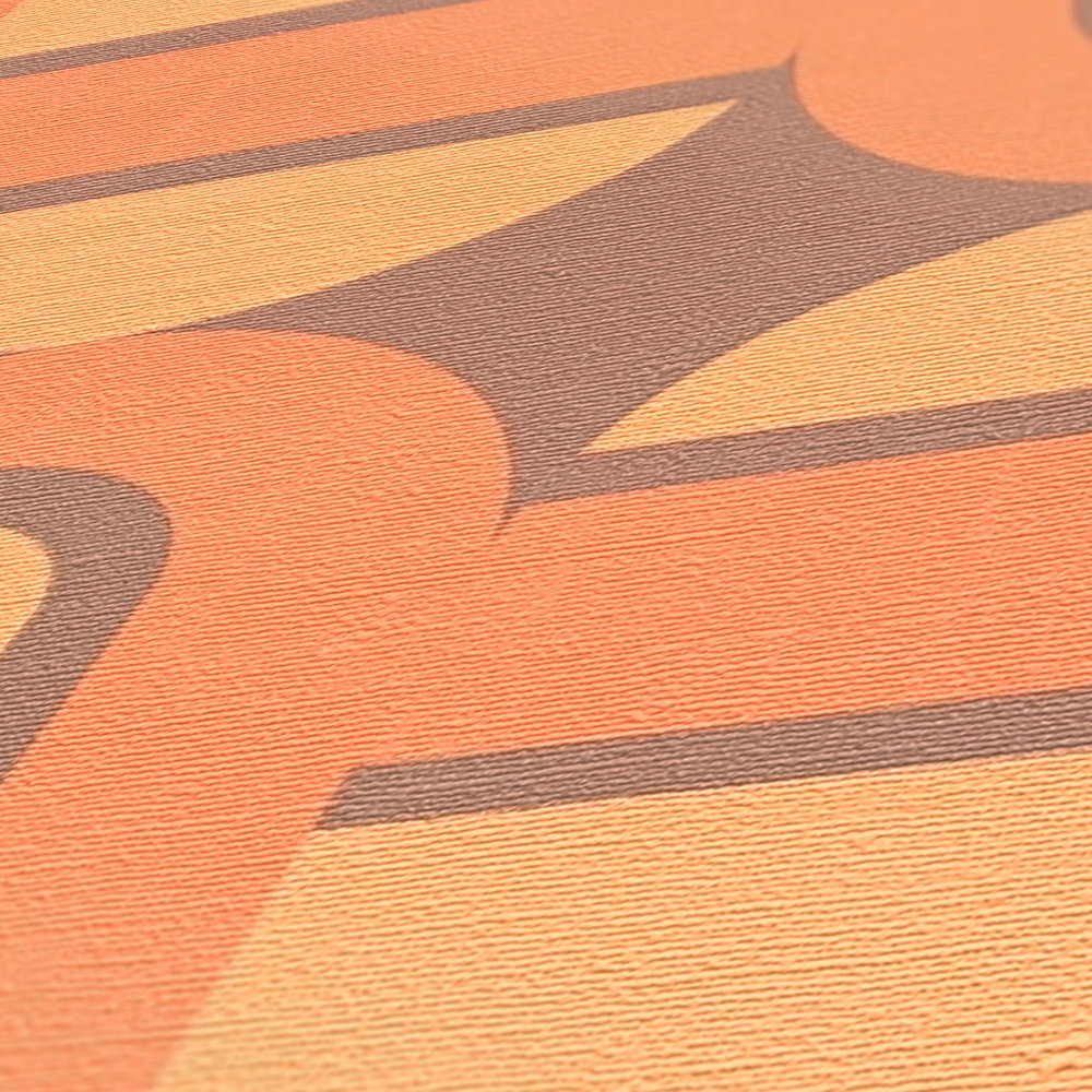 Papier peint Art Déco Géométrique orange jaune - Retro Chic d'A.S. Création AMB4 | Réf. AS-395362