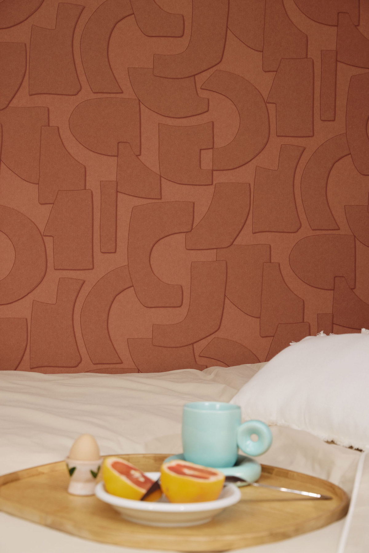 Papier peint Géométrie Effet Volume terre de sienne - Origine de Casélio AMB3| Réf. OGN106058009