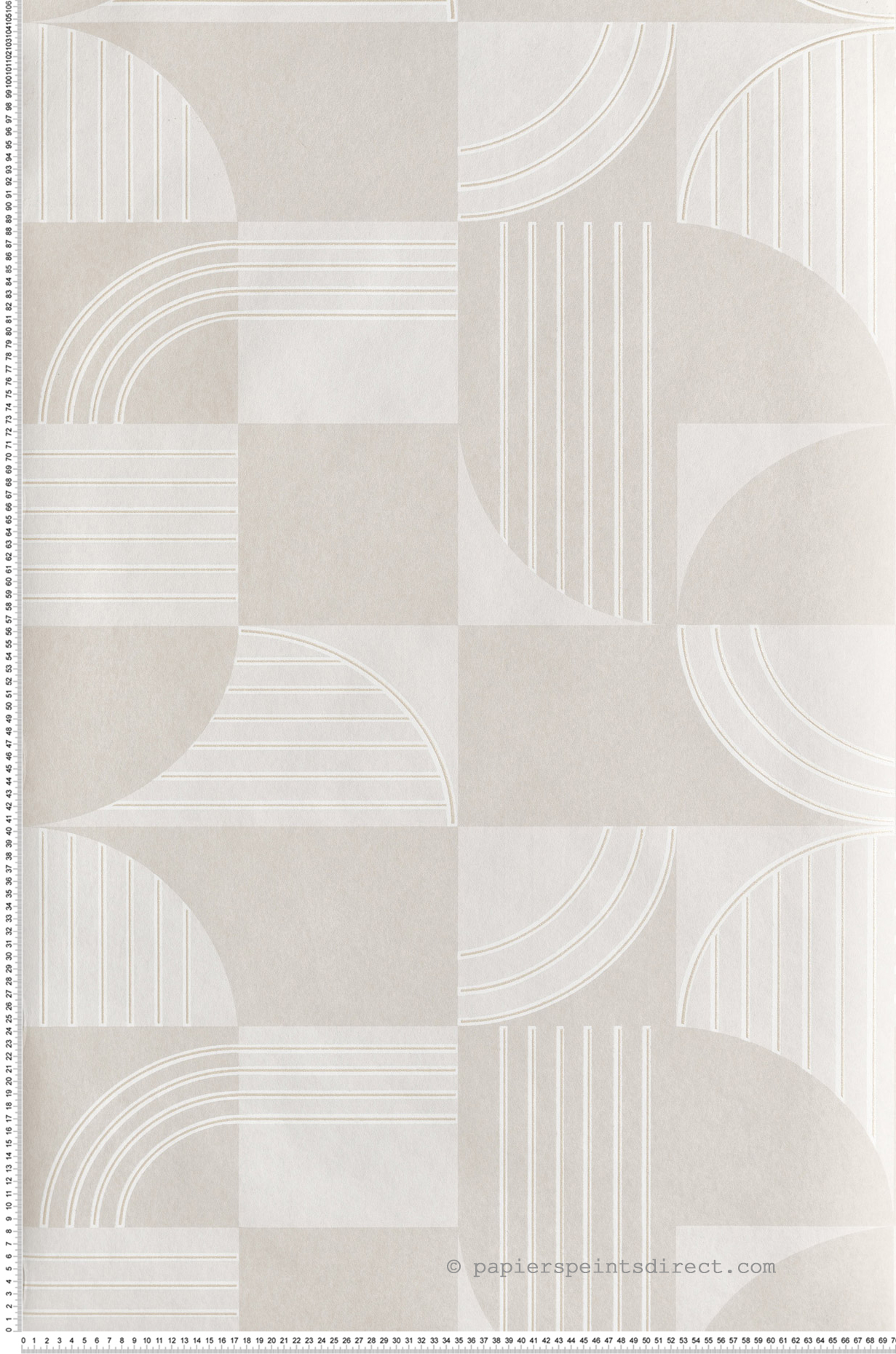 Papier peint Vintage Années 30 sable irisé - Faubourg des Lumières de Casamance | Réf. CAS-76271120