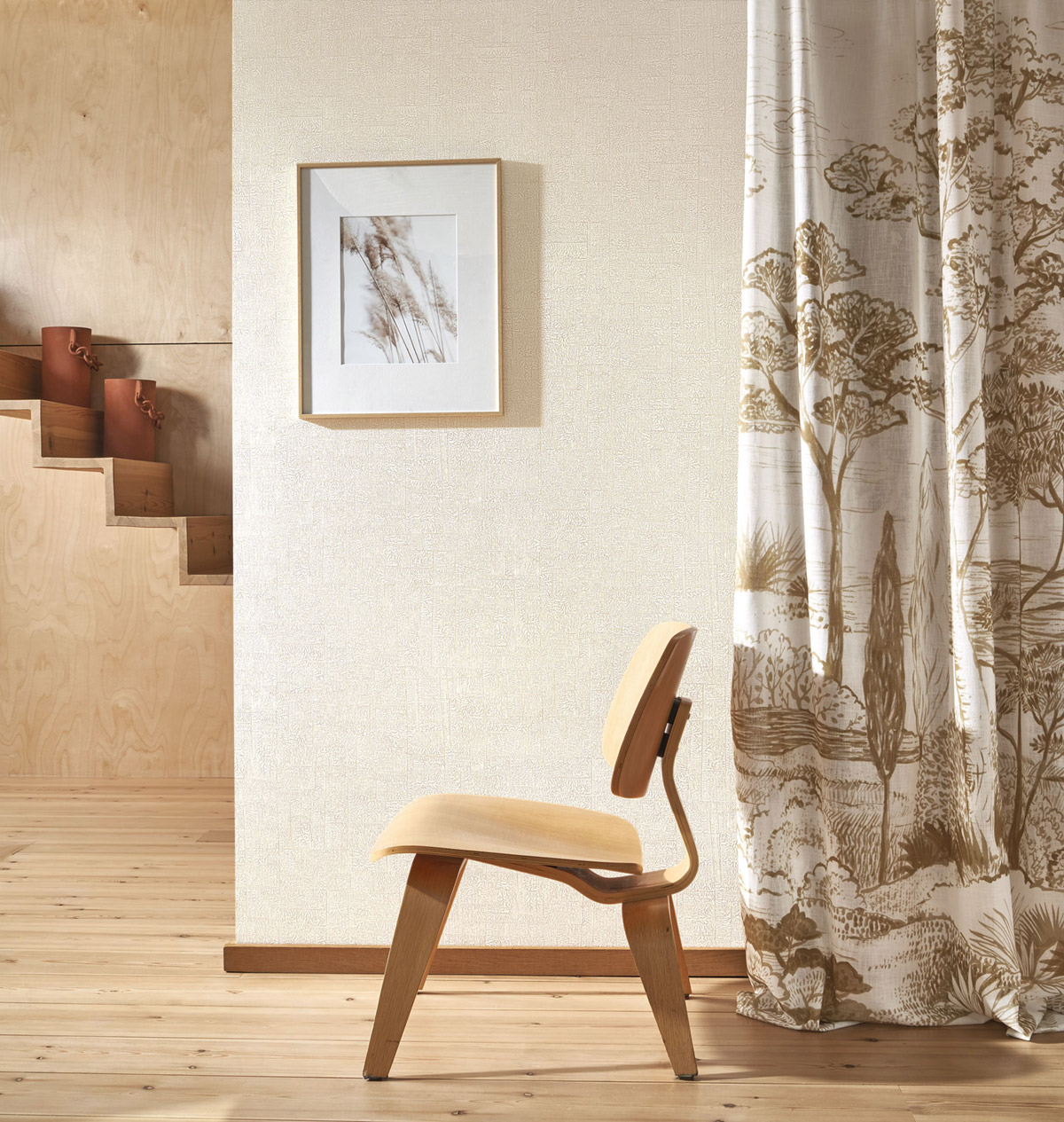 Papier peint Géométrie Minimaliste Ecume blanc doré - Sentier des Dunes de Casadéco | Réf. SENT200960202